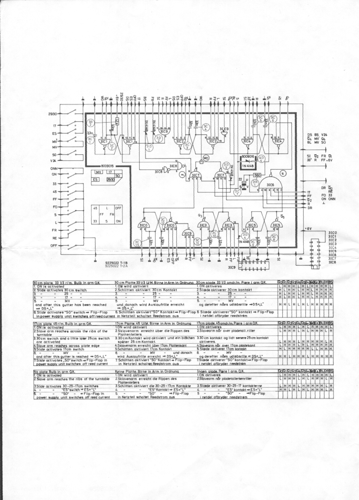 Bang and Olufsen Beogram 4000 Schematic