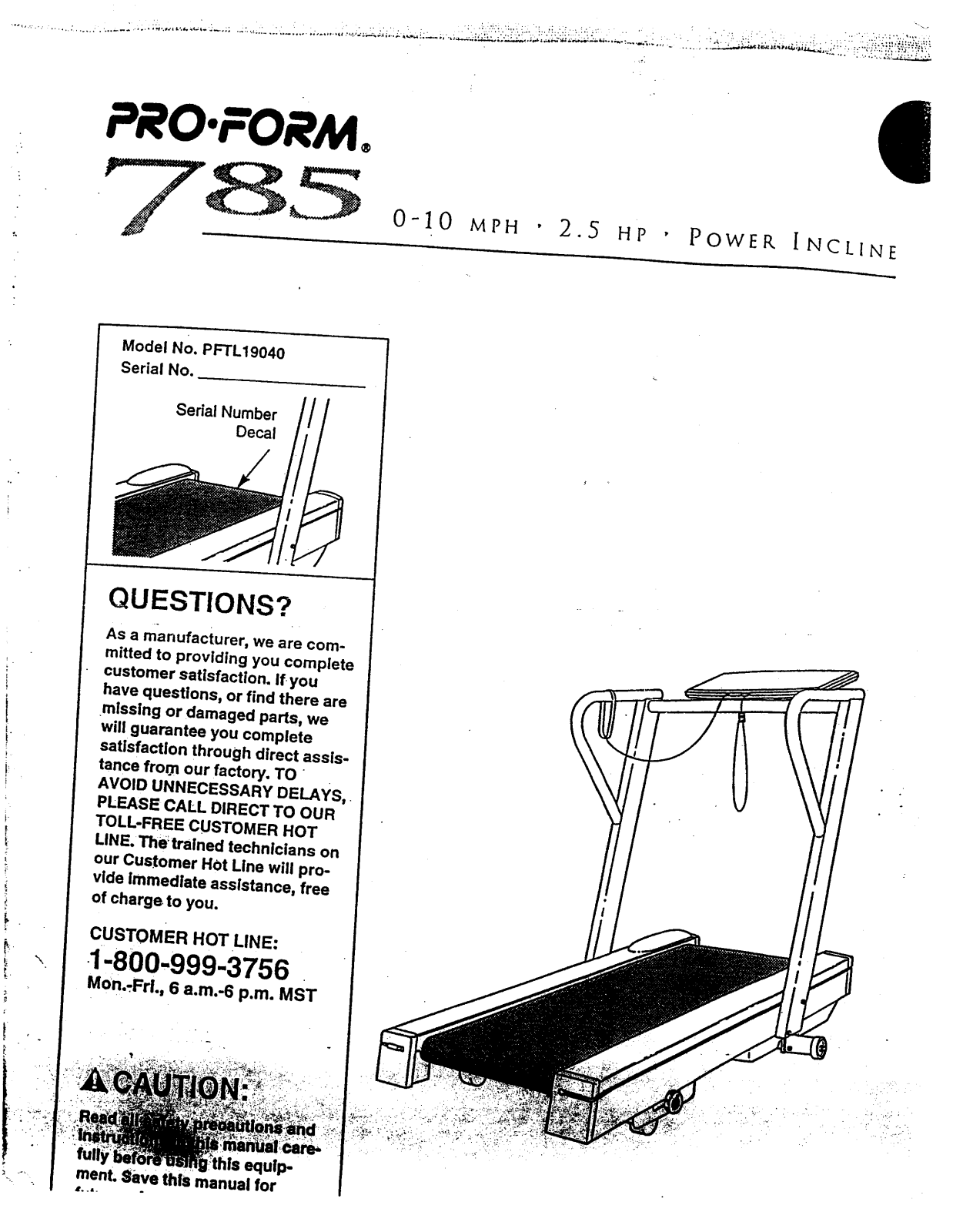 ProForm PFTL19040 User Manual