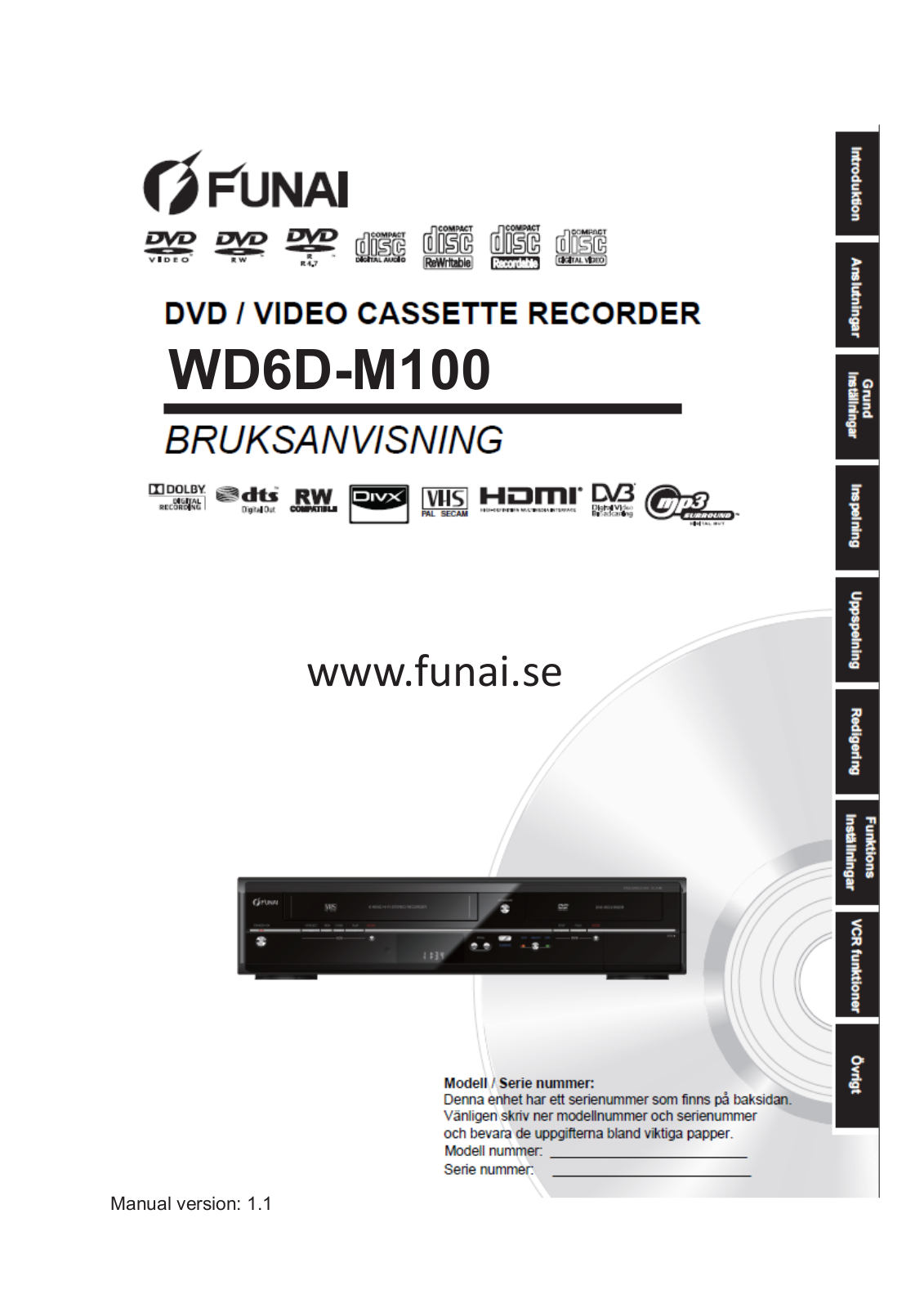 Funai WD6D-M100 User Manual