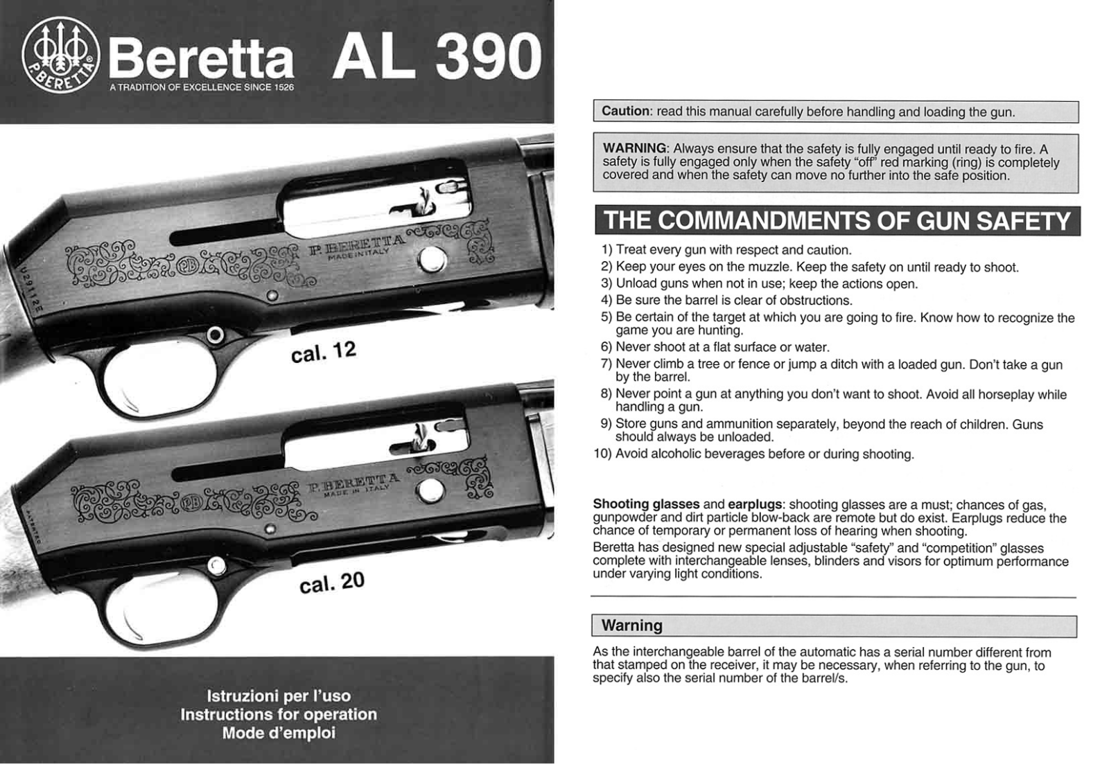 beretta al390 User Guide