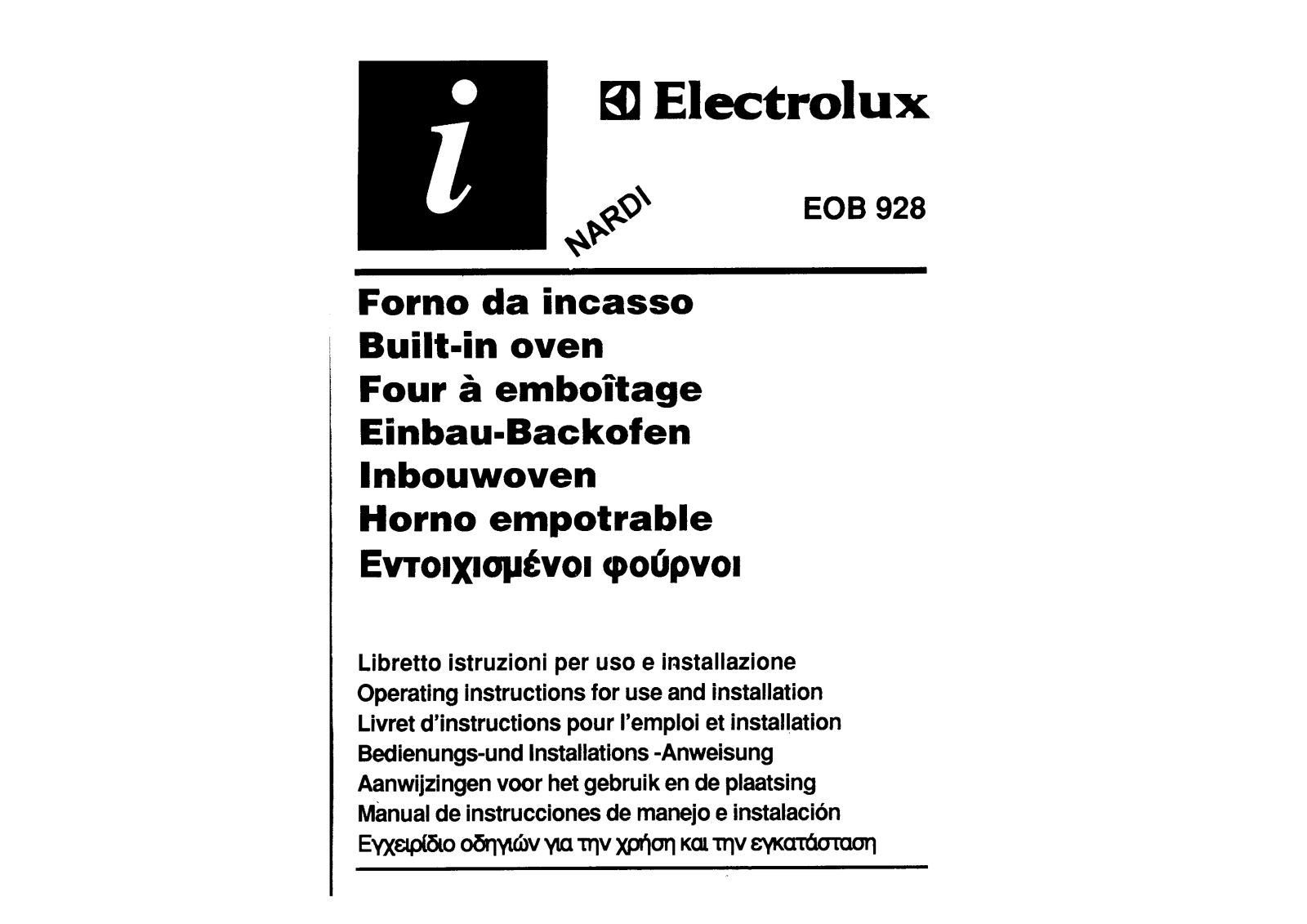 Electrolux EOB928 User Manual