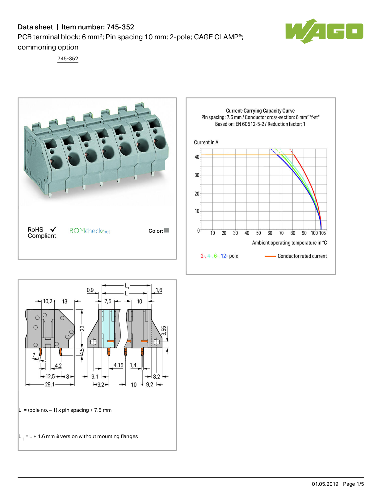 Wago 745-352 Data Sheet