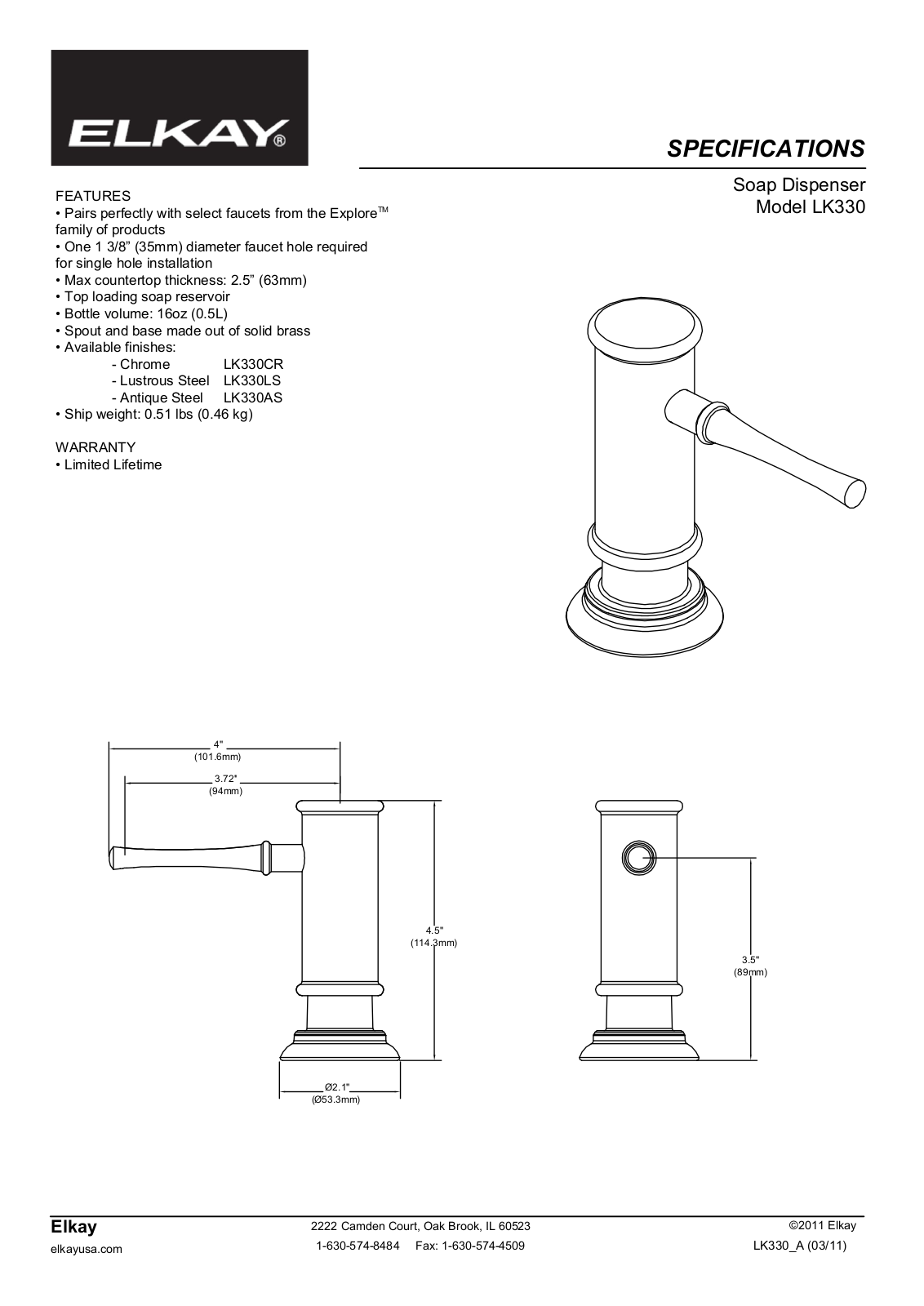 Elkay LK330AS User Manual