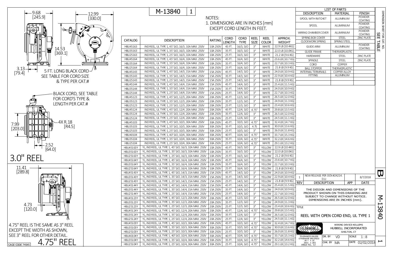 Hubbell HBLI45123 Reference Drawing