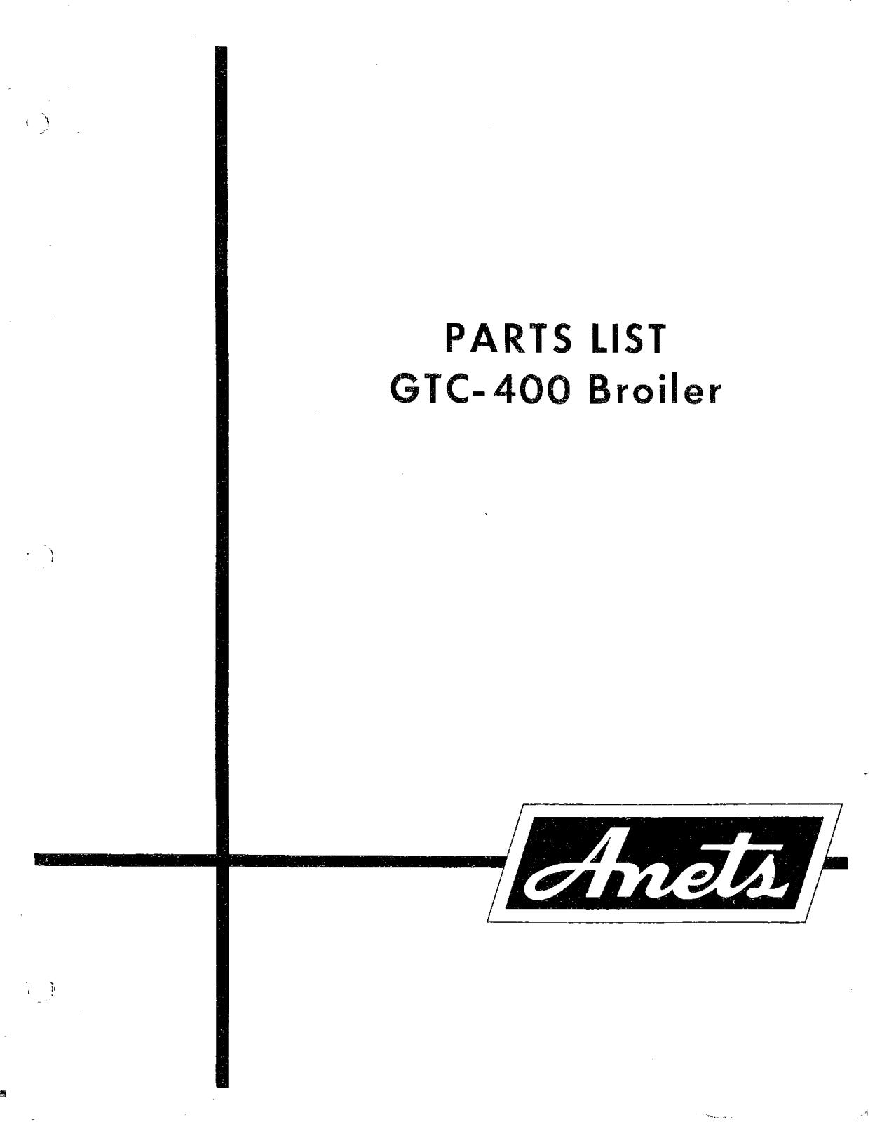 Anets GTC-400 Parts List