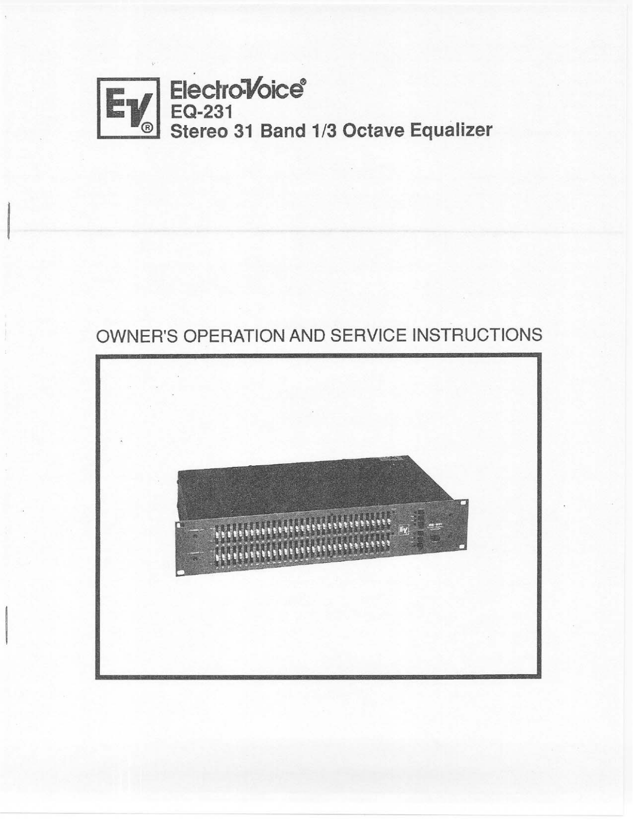 Electro-Voice EQ-231 User Manual