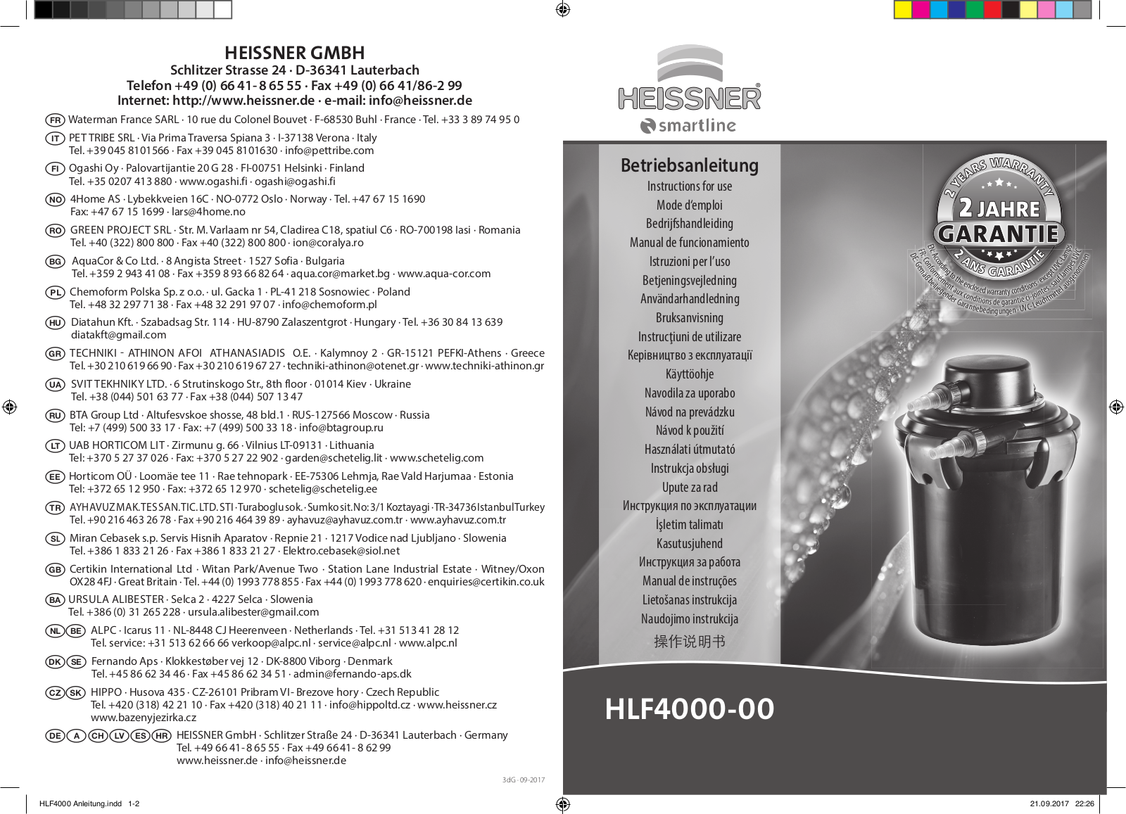 HEISSNER HLF4000-00 Instructions For Use Manual