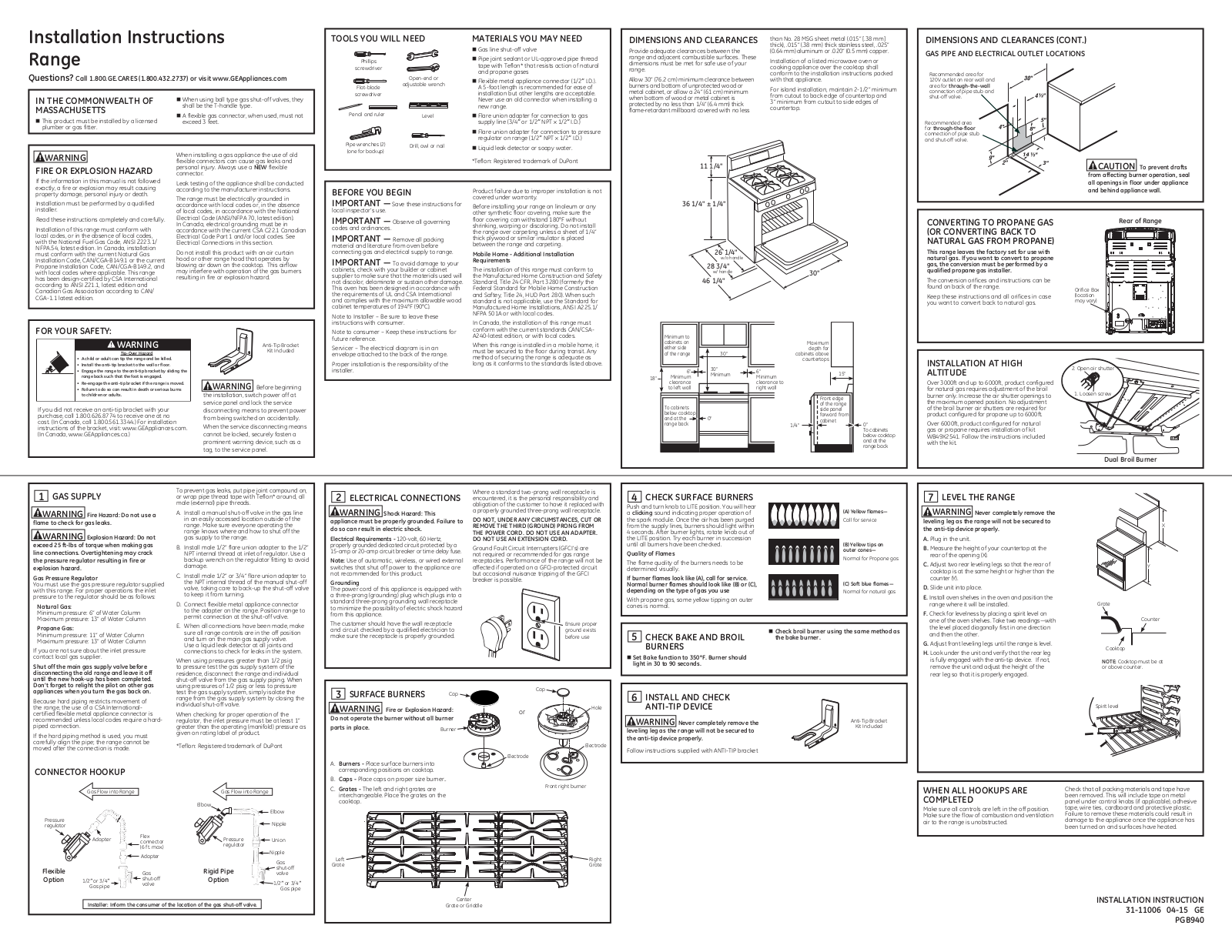 GE GERERADWMW6037 Installation manual