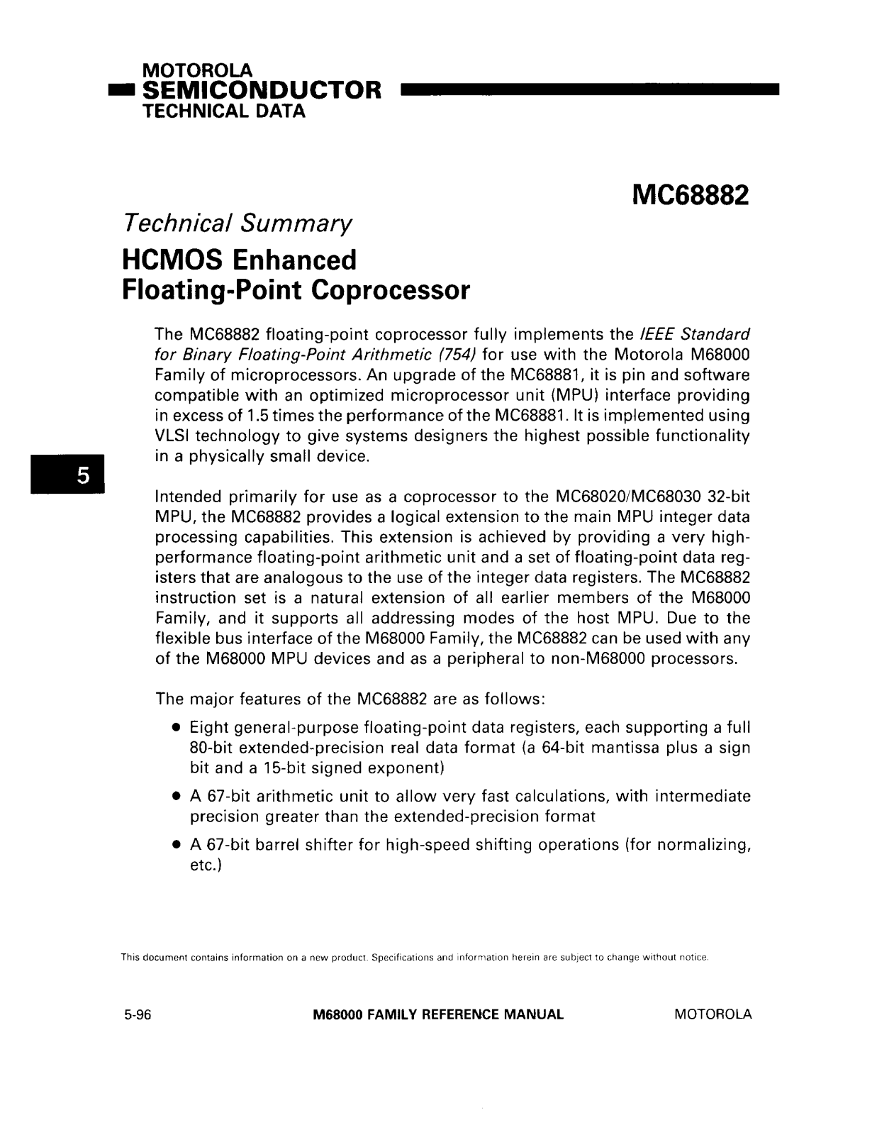 Motorola MC68882 Datasheet