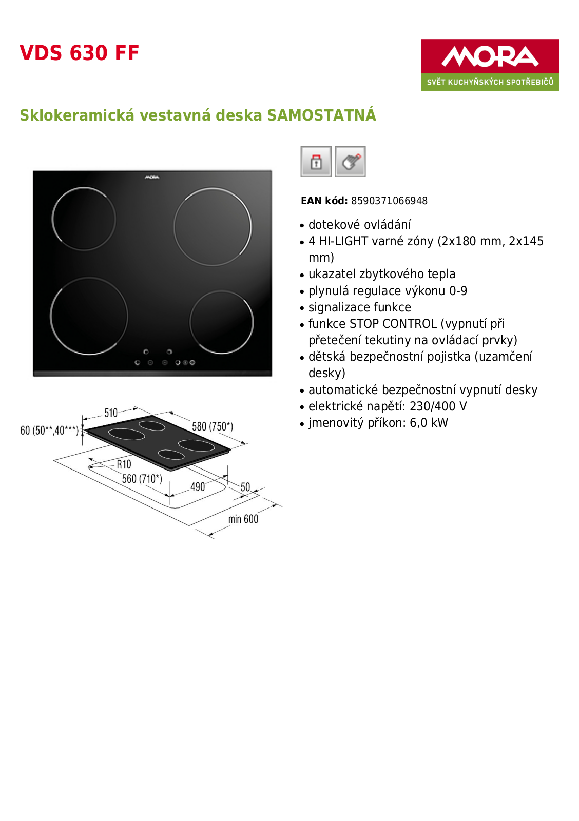 Mora VDS 630 FF User Manual