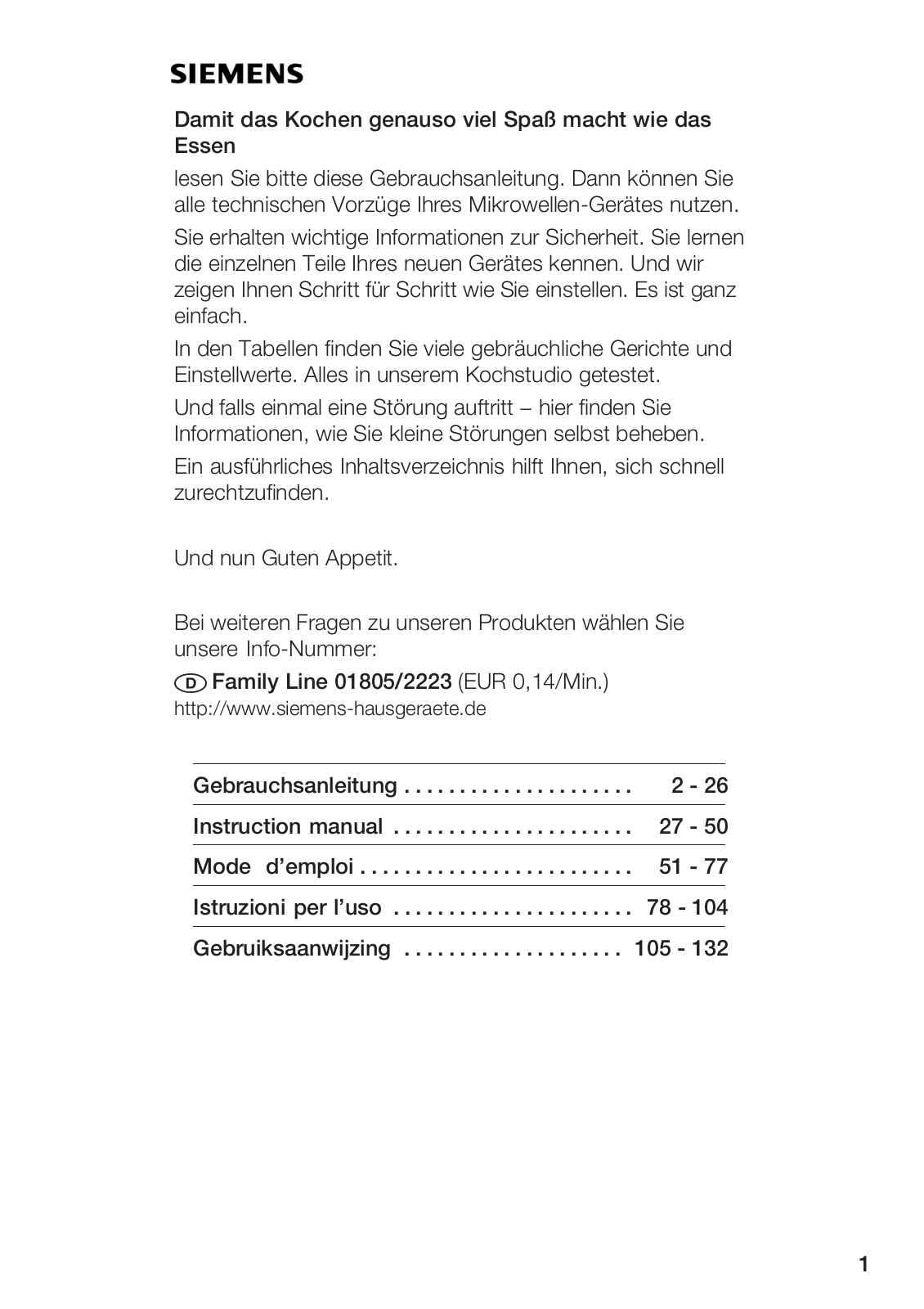 Siemens HF12M240 User Manual