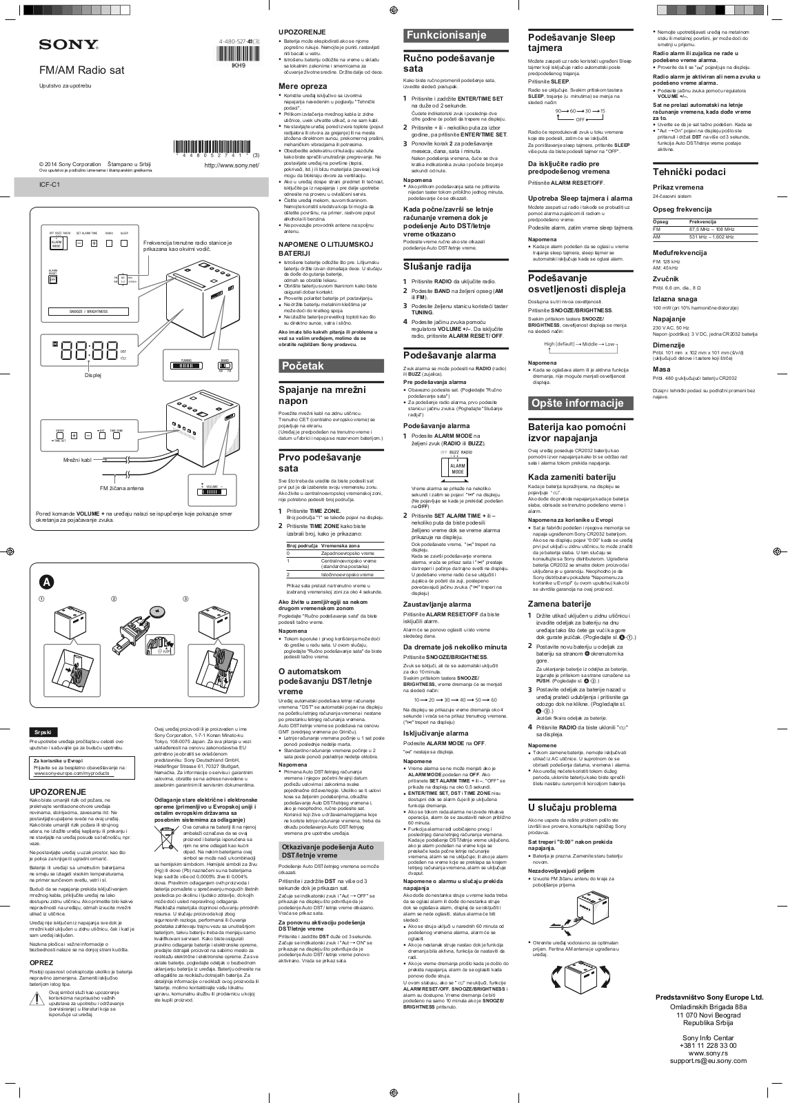 Sony ICF-C1P User Manual