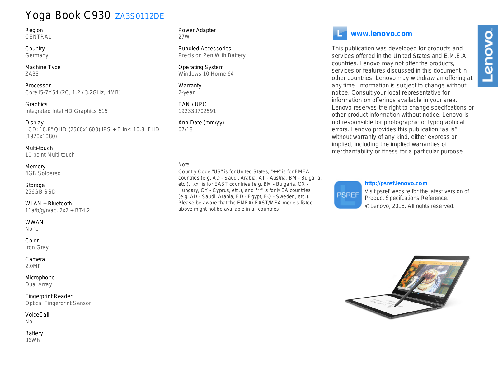 Lenovo ZA3S0112DE User Manual