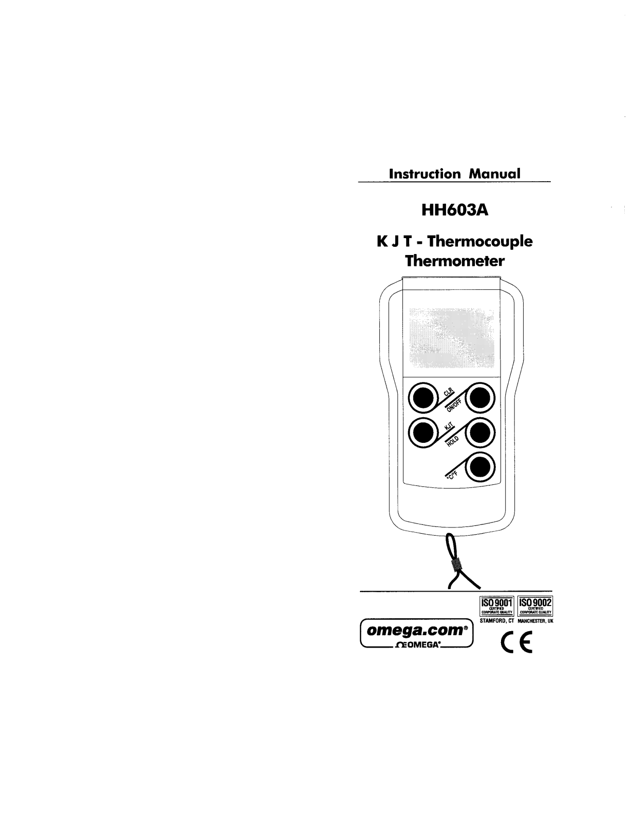 Omega Products HH603A Installation  Manual