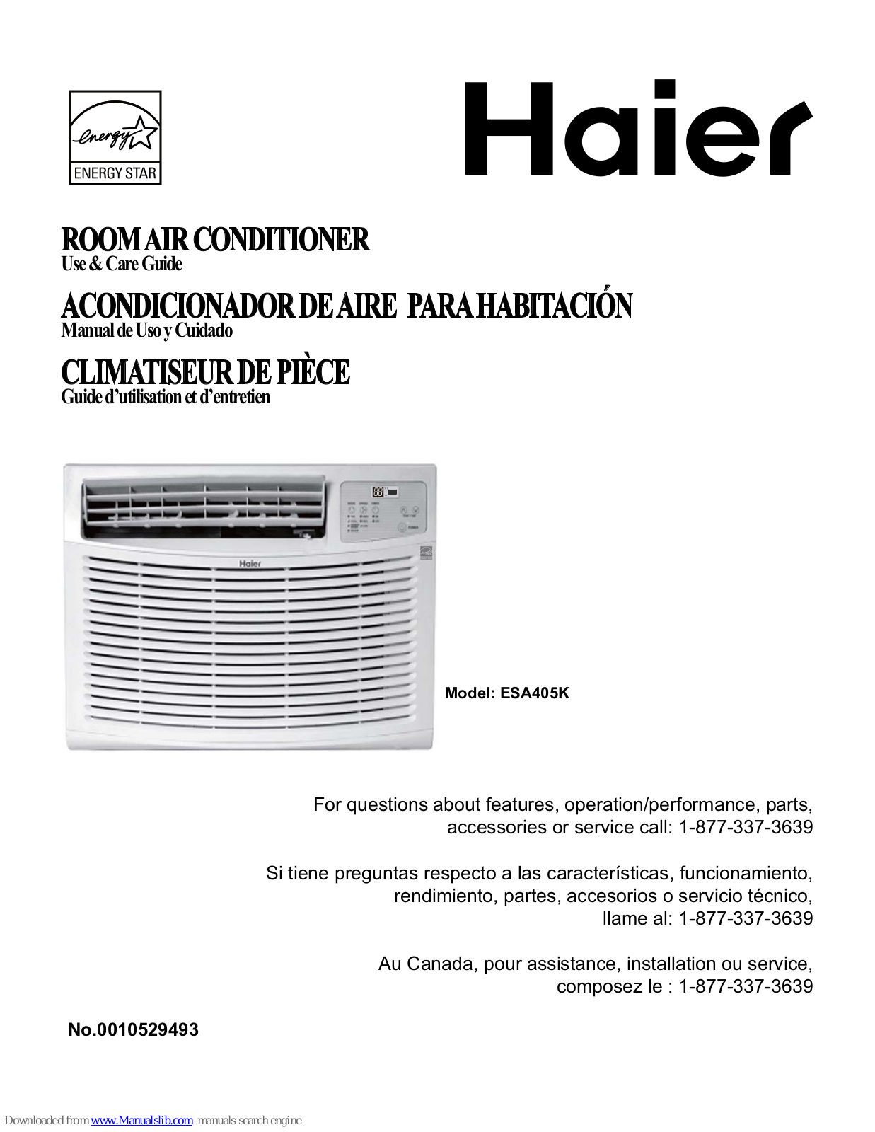 Haier ESA412KL, ESA412K, ESA410KT, ESA410KL, ESA410KE Owner’s Manual