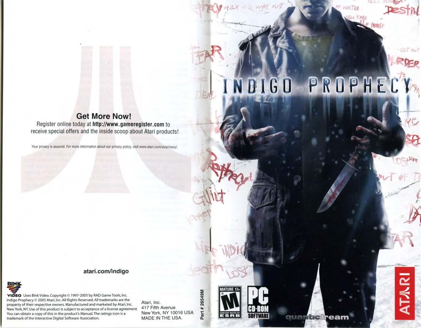 Games PC INDIGO PROPHECY-AKA FAHRENHEIT User Manual