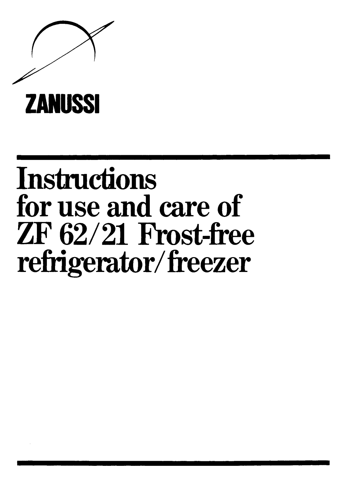 Zanussi ZF 62 21 User Manual