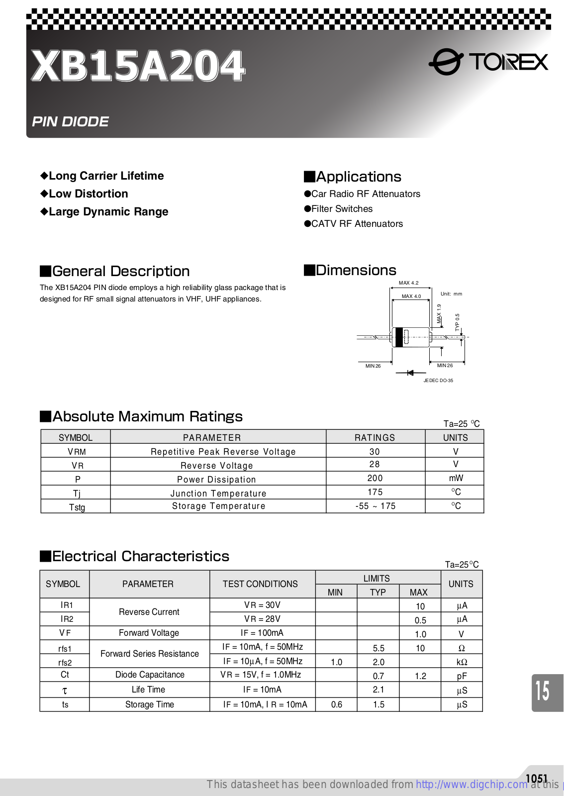 Datasheets XB15A204 Datasheet - ManualMachine.com