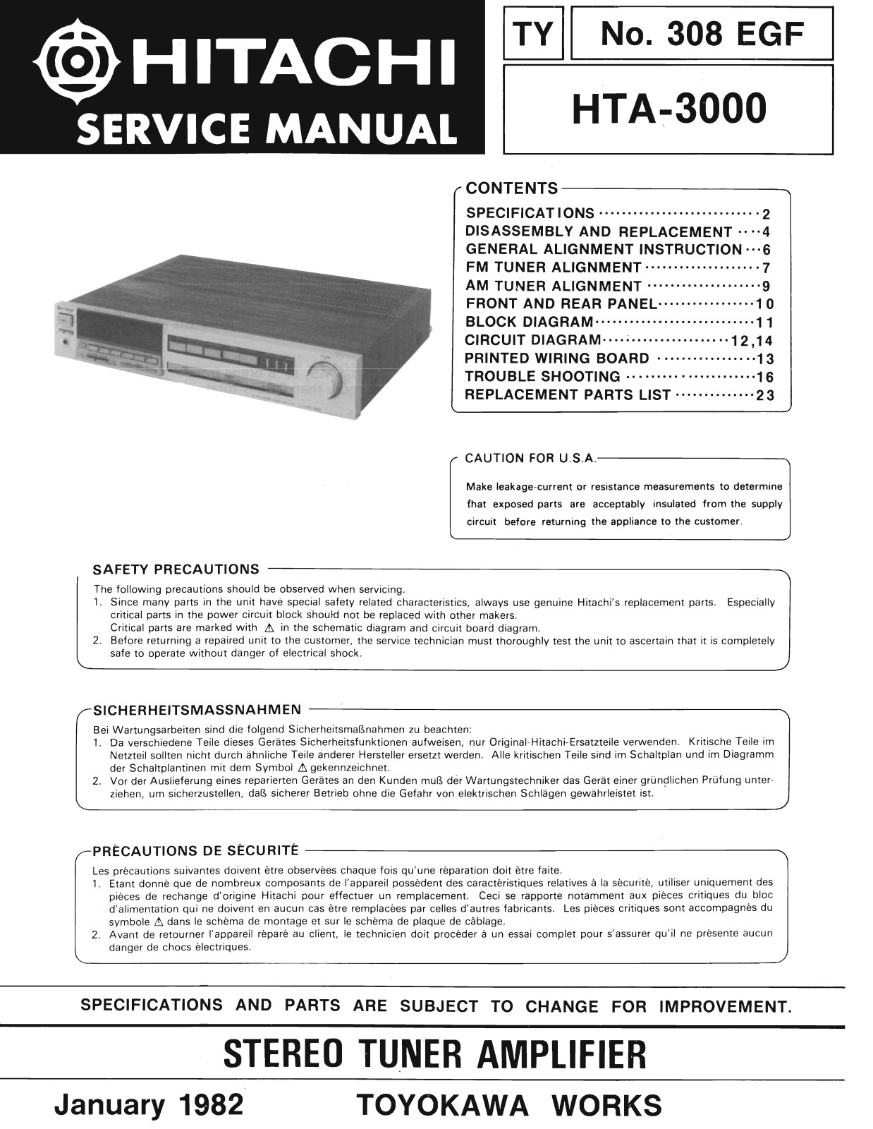 Hitachi HT-A3000 Service Manual