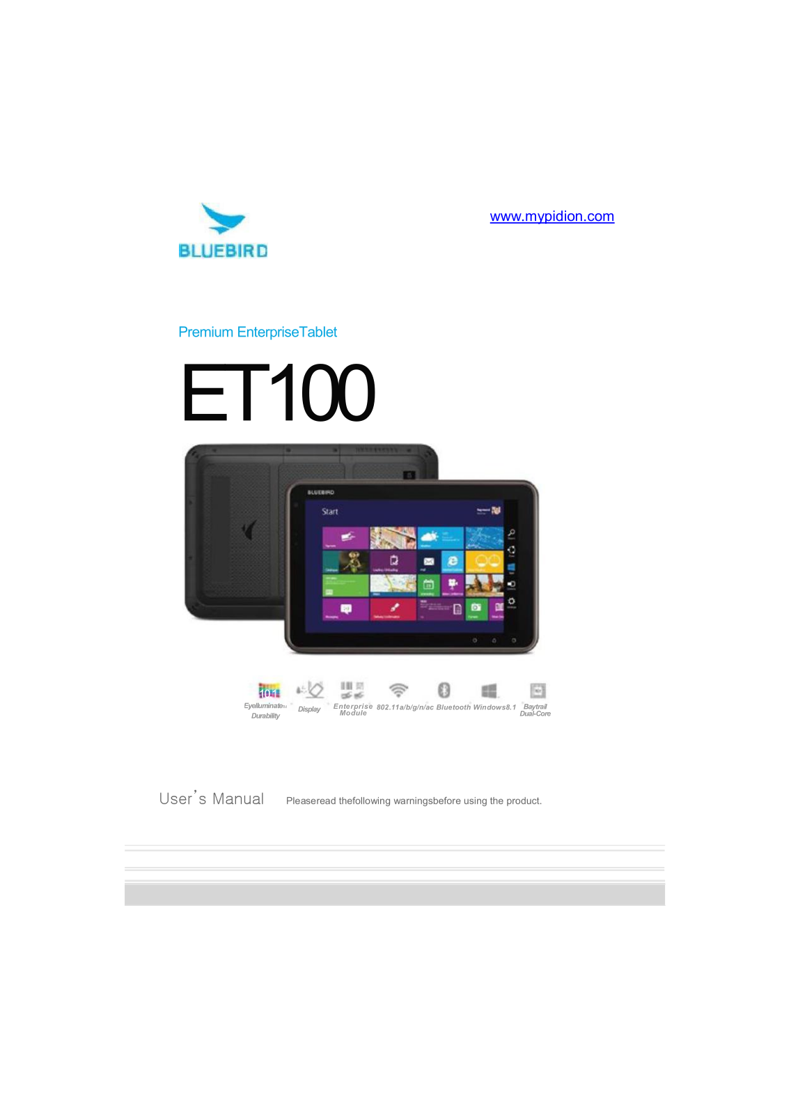 BLUEBIRD ET100 User Manual