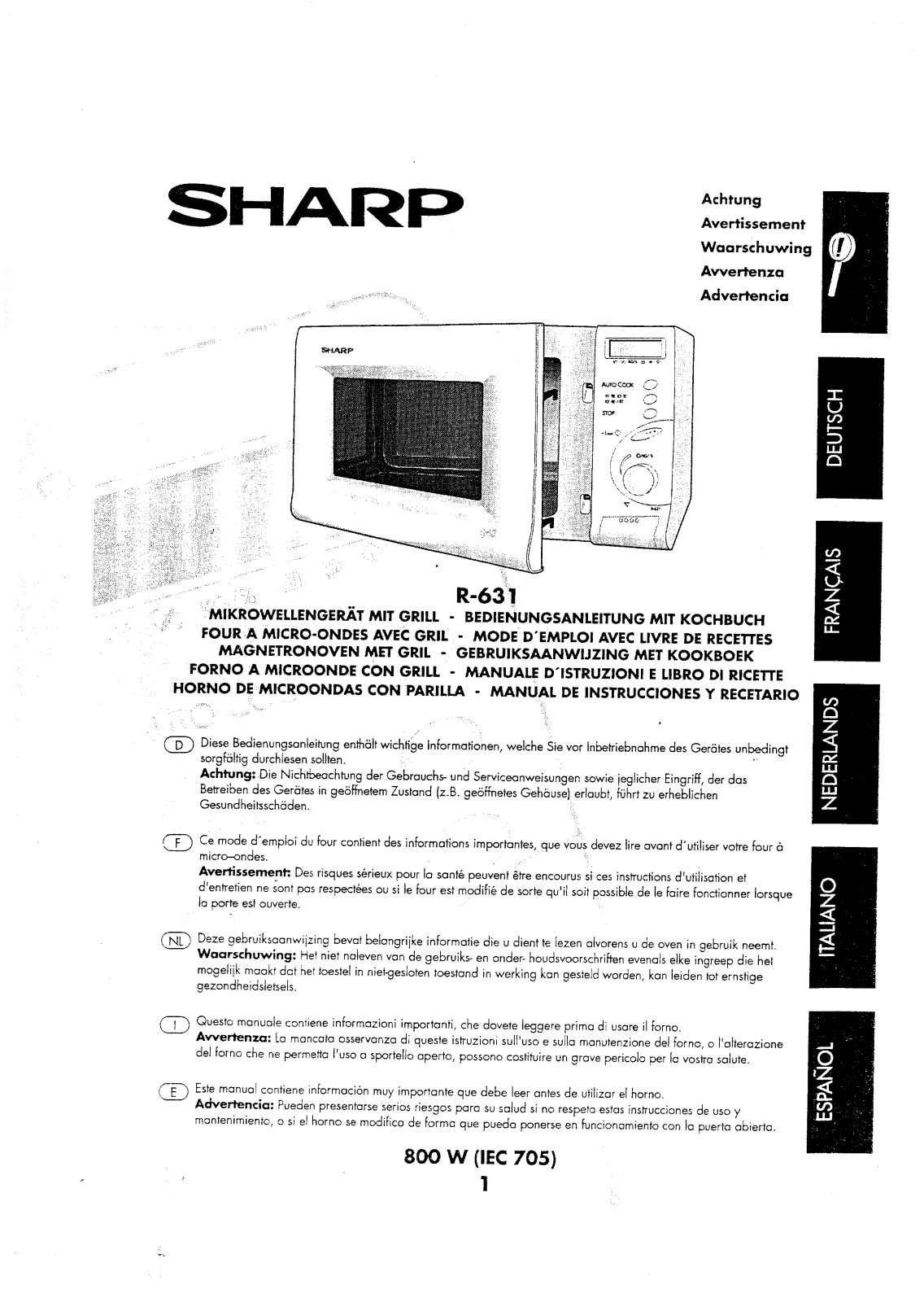 Sharp R-631 User Manual