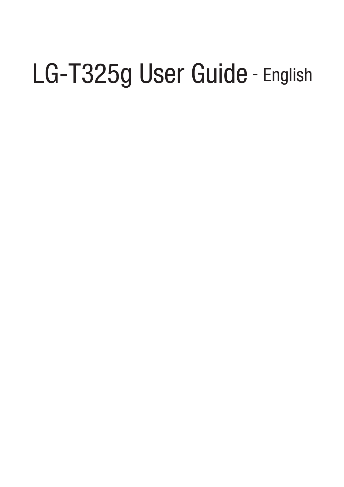 LG T325G Users manual