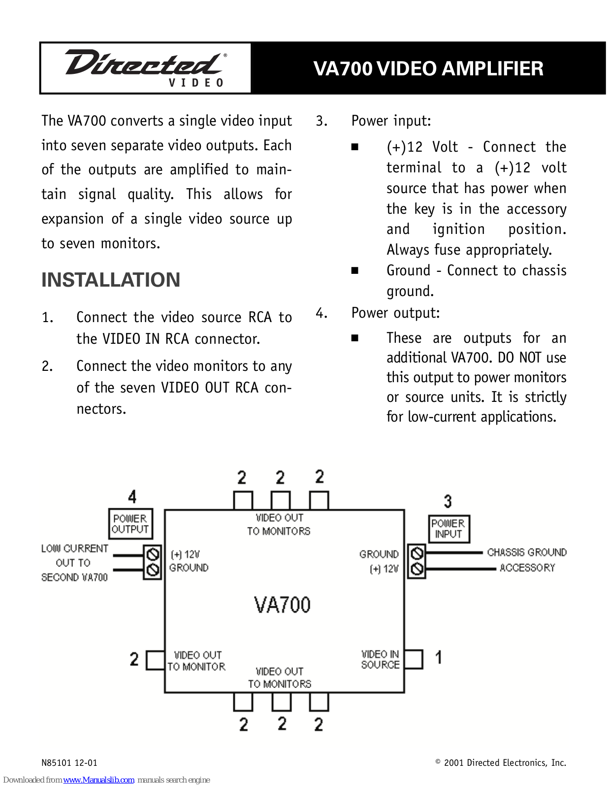 Directed Electronics VA700 Installation Manual - ManualMachine.com
