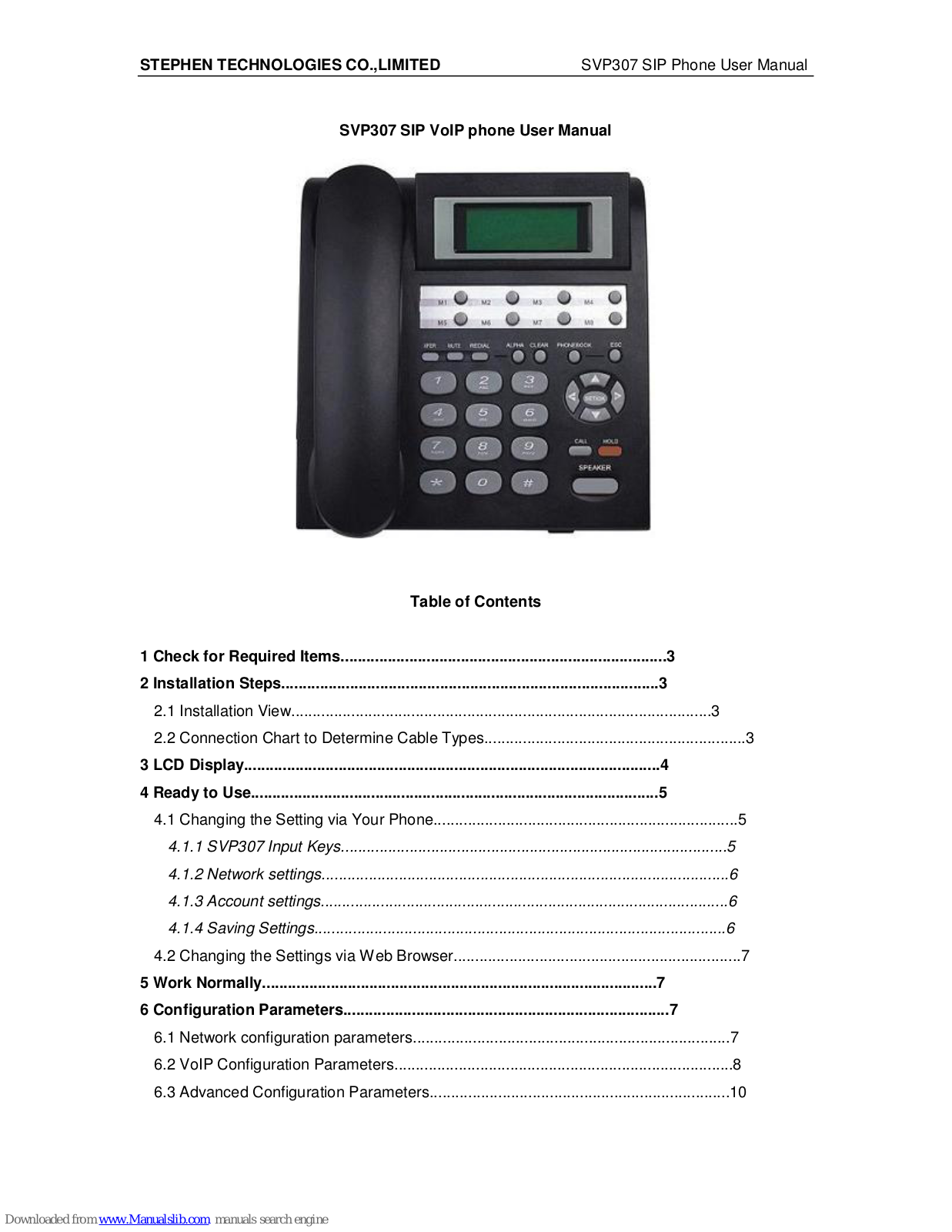 Stephen SVP307 User Manual - ManualMachine.com