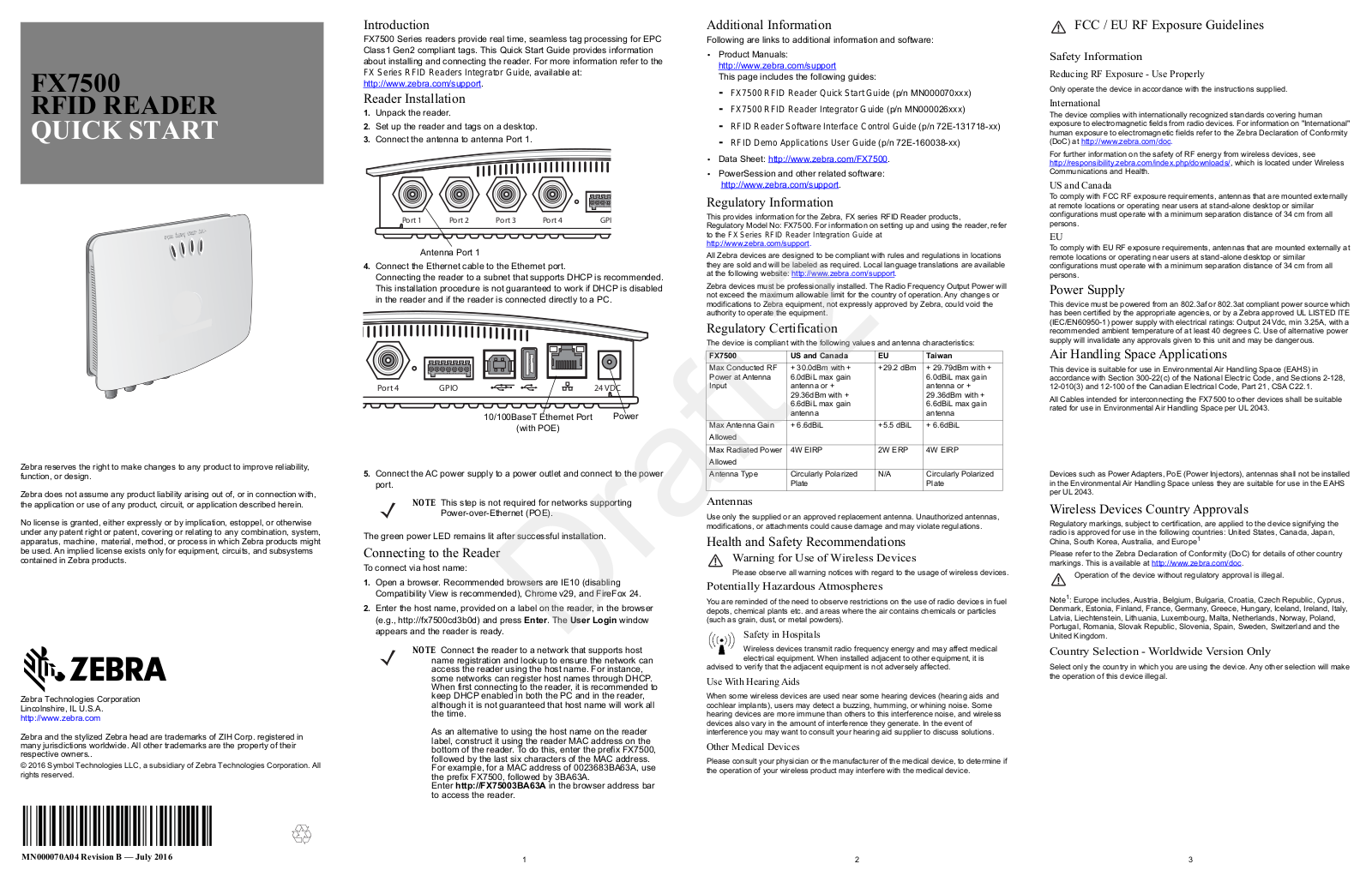 Zebra Technologies FX7500 User Manual