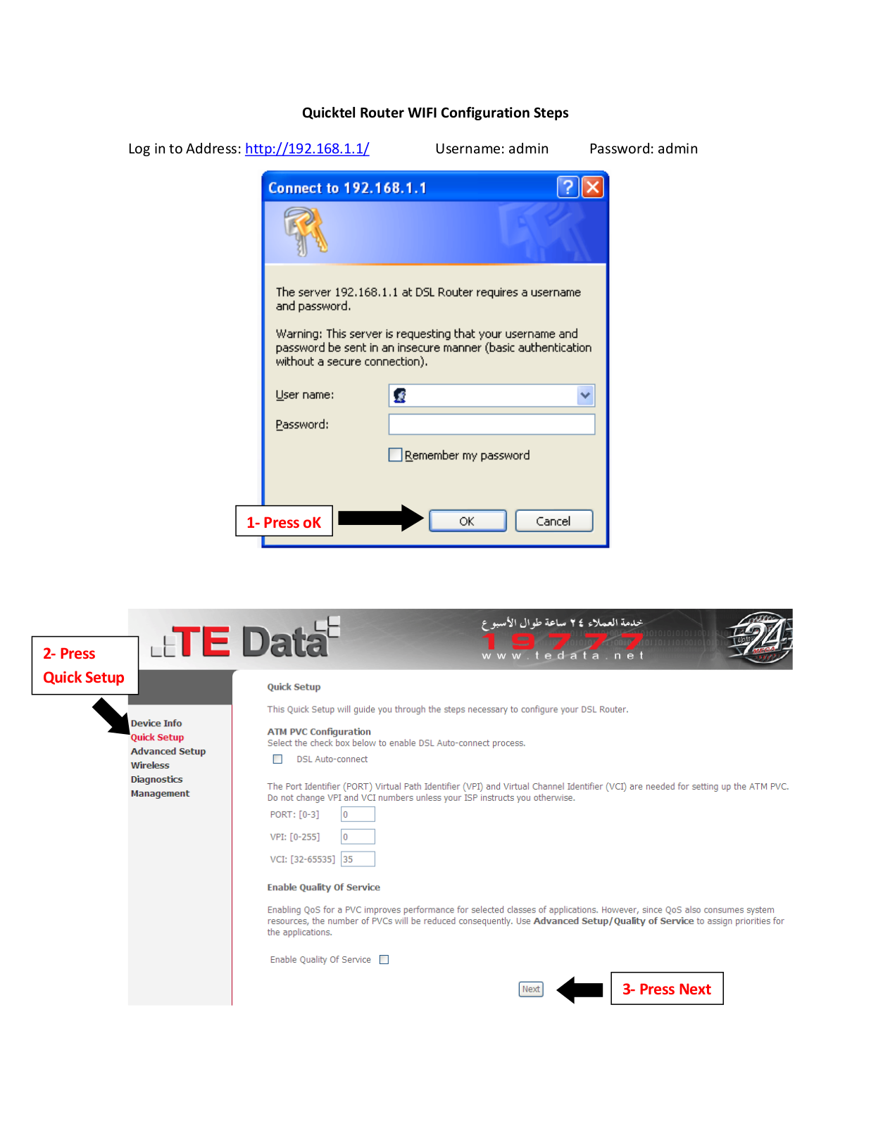 Quicktel QAR367E4W User Manual