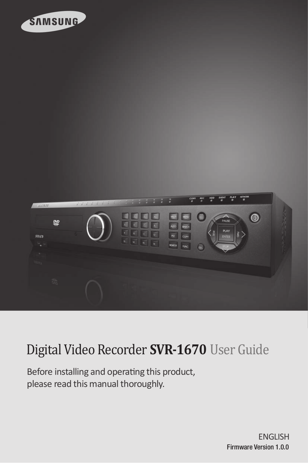 Samsung SVR-1670 User Manual