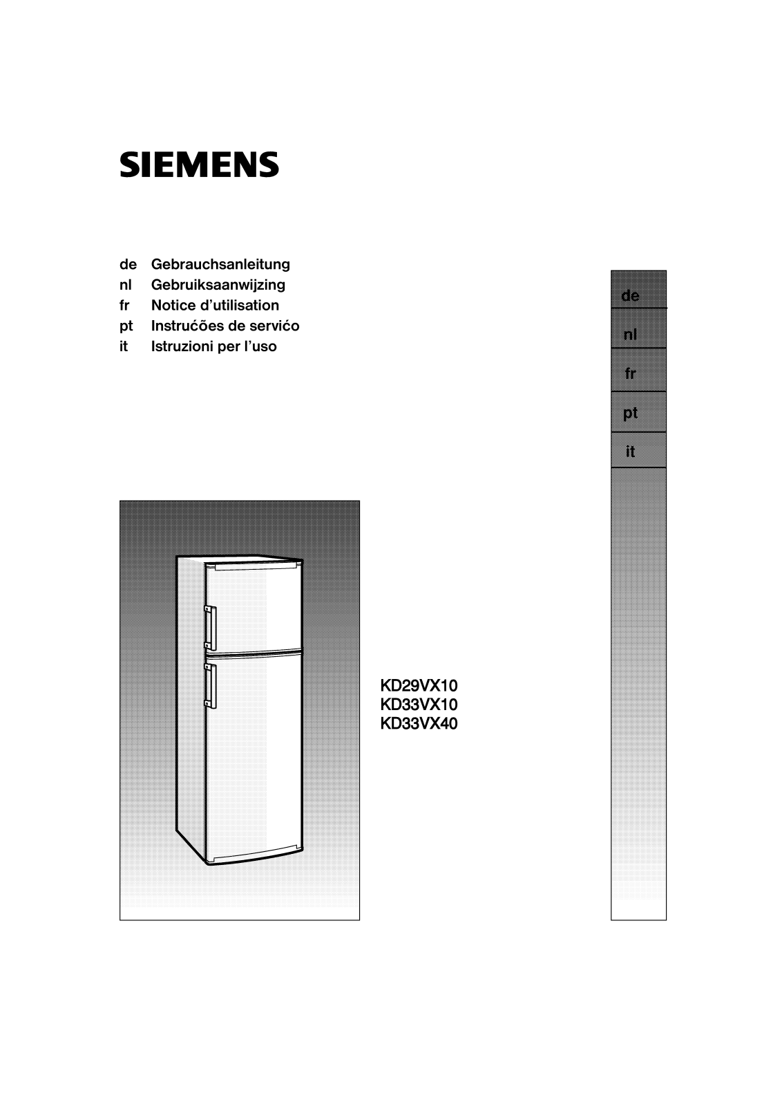 SIEMENS KD29VX10 User Manual