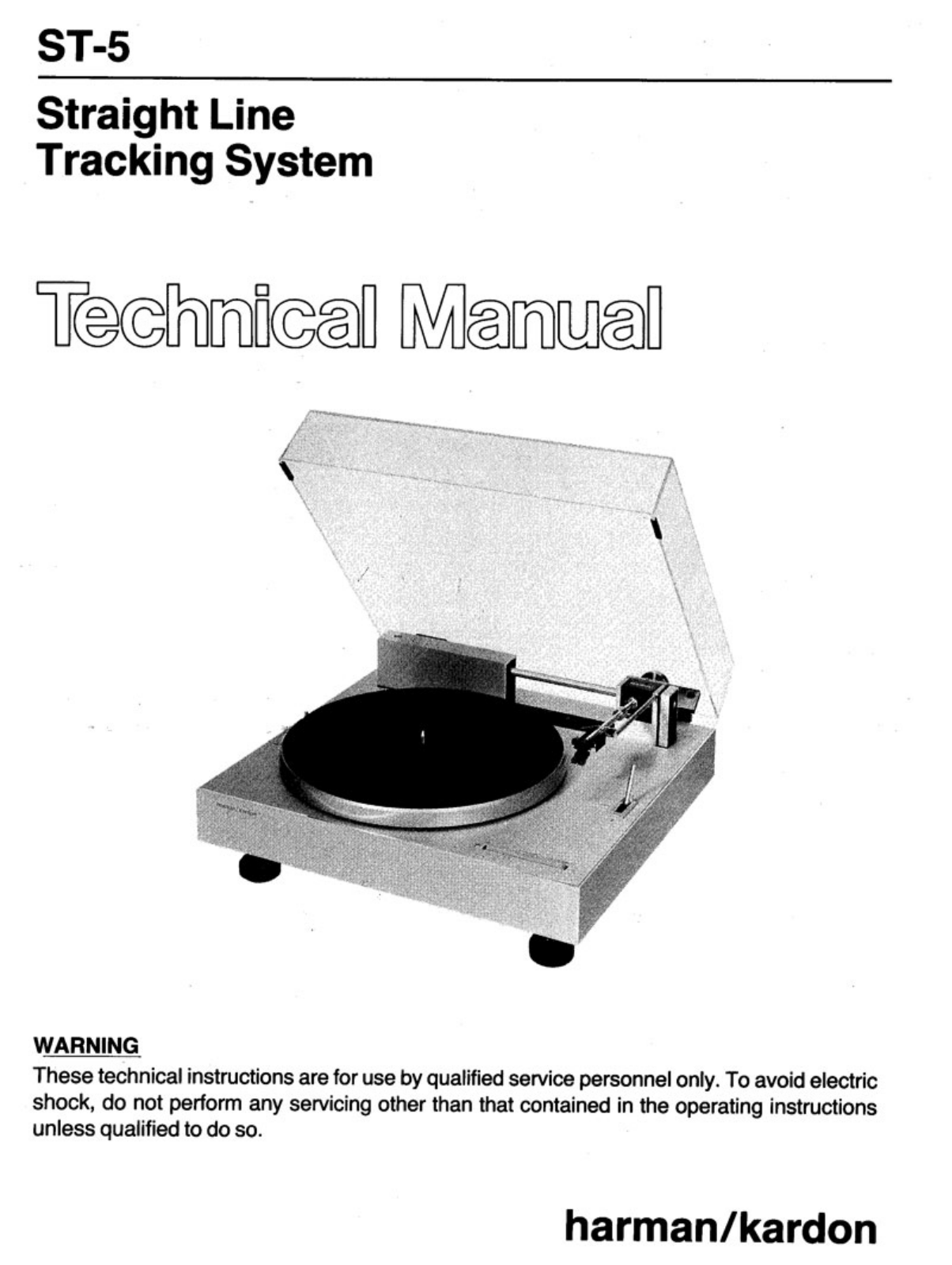 Harman Kardon ST-5 Service manual