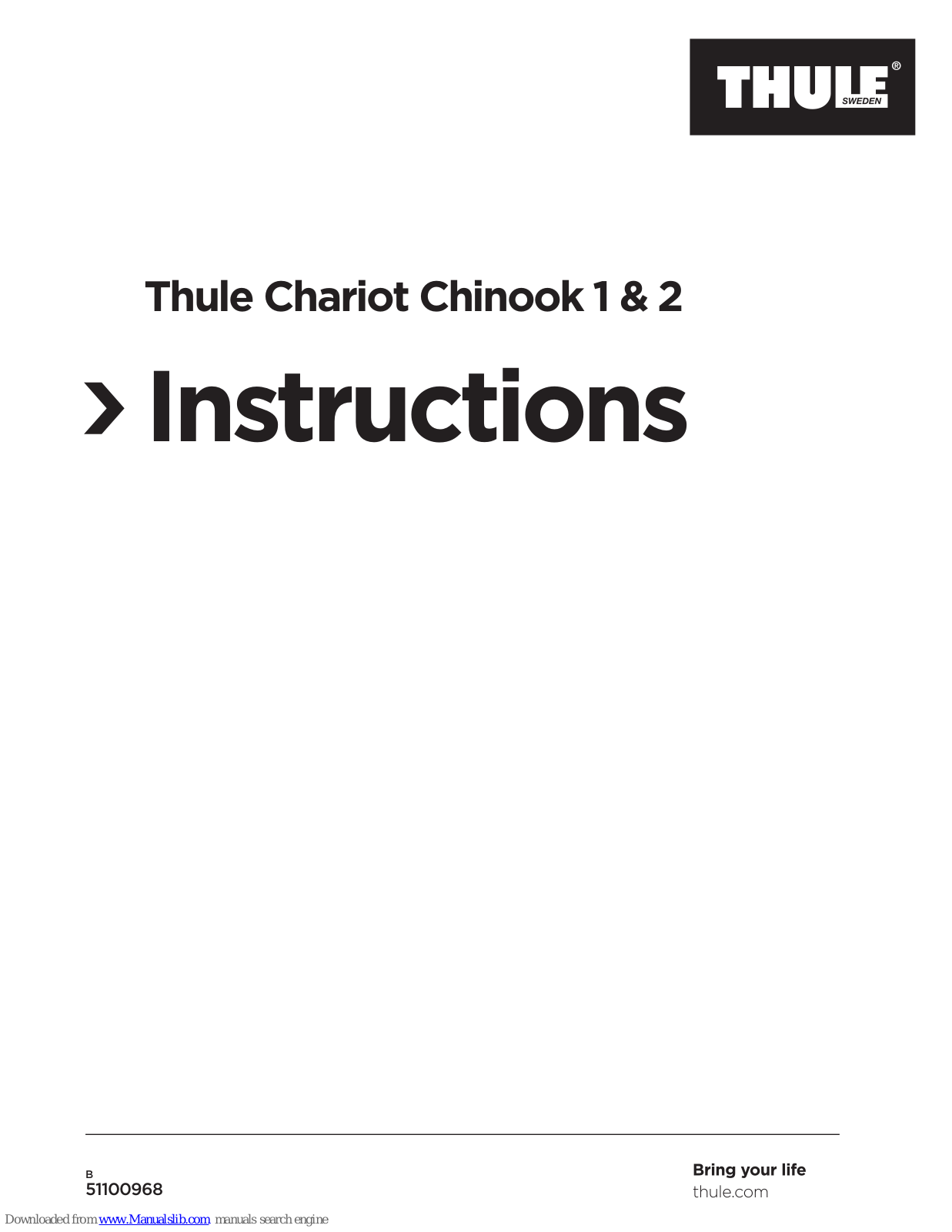 Thule Chariot Chinook 1, Chariot Chinook 2 Instructions Manual