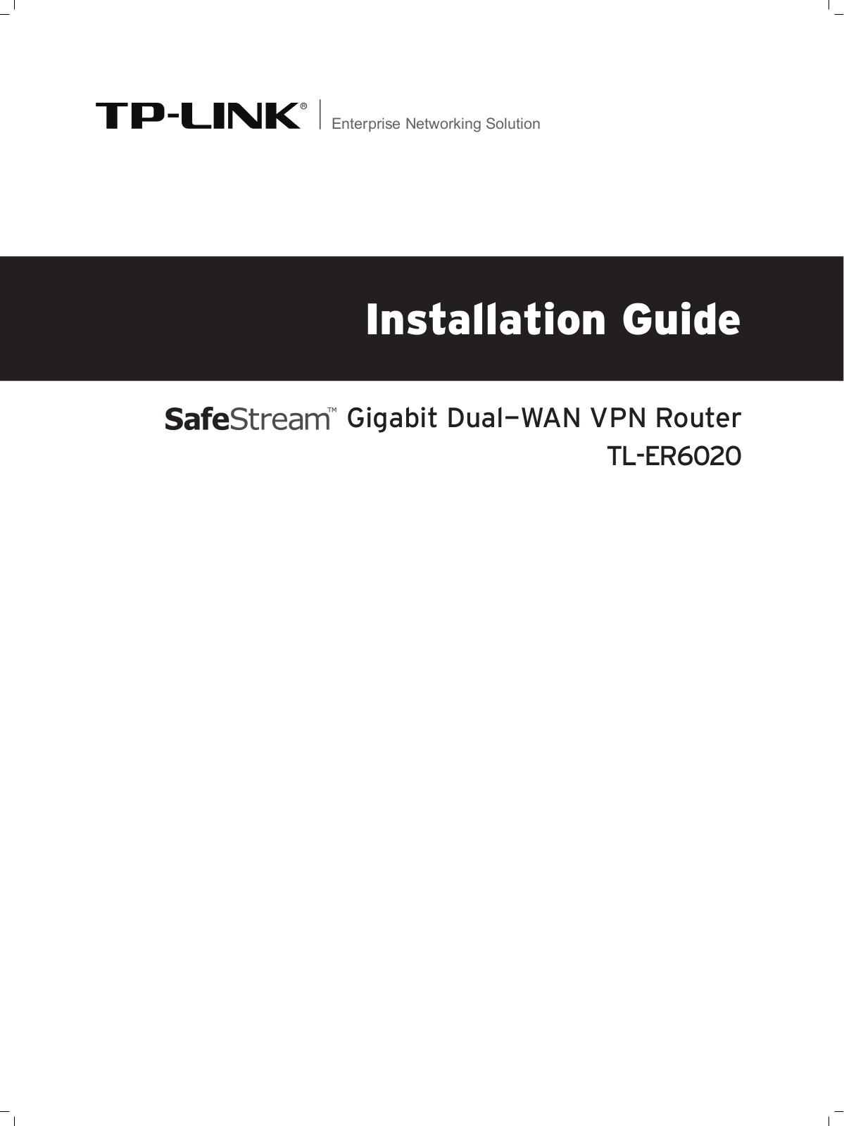 TP-Link TL-ER6020 User Manual