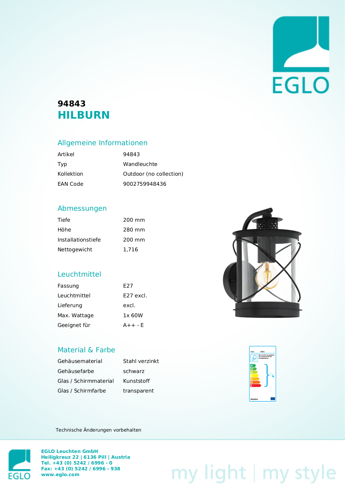 Eglo 94843 Service Manual