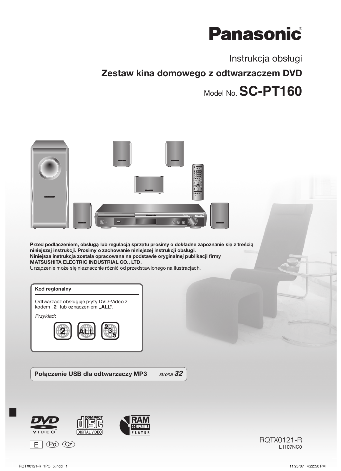 Panasonic SC-PT160 User Manual