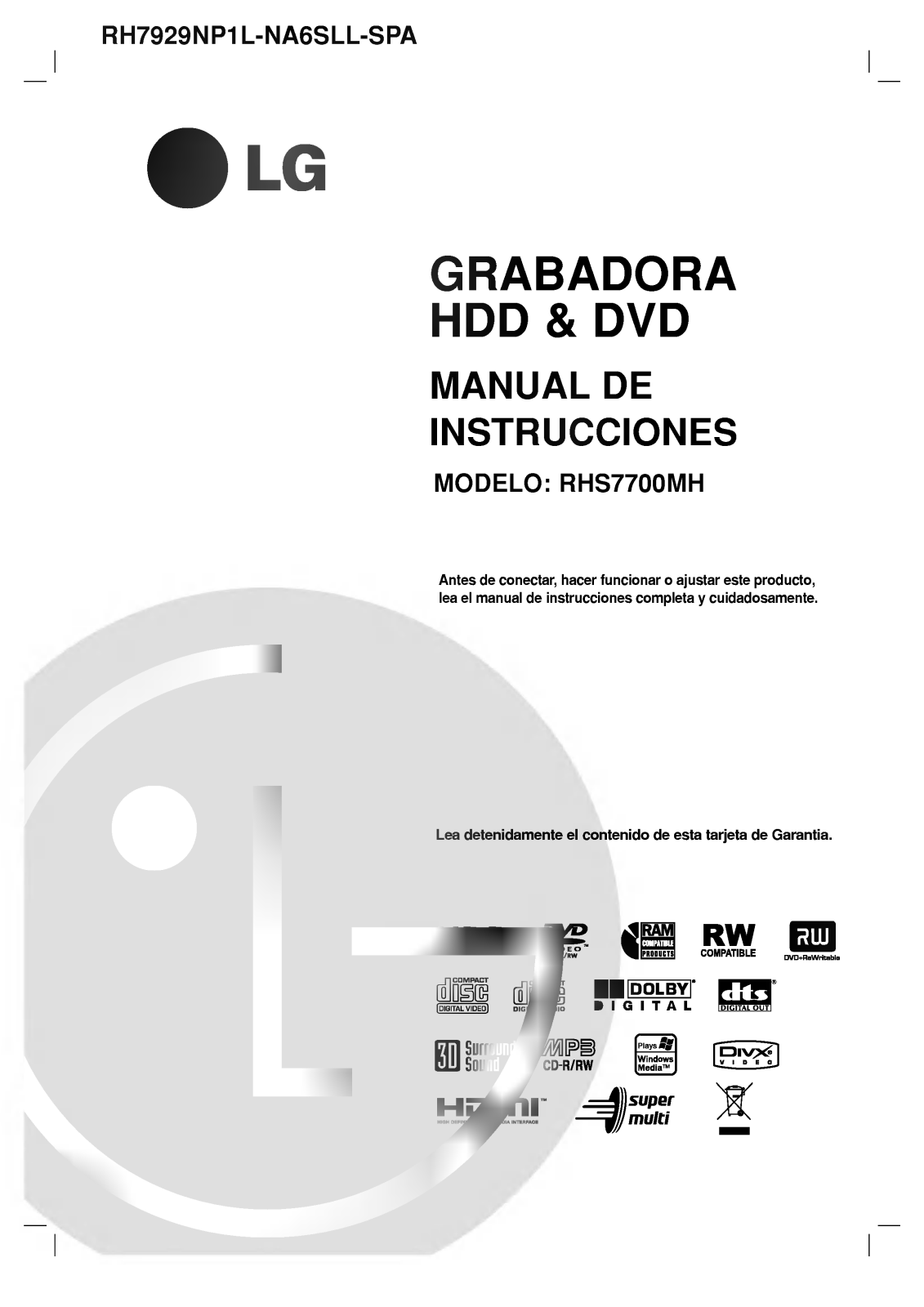 LG RH7796NP1L User Manual