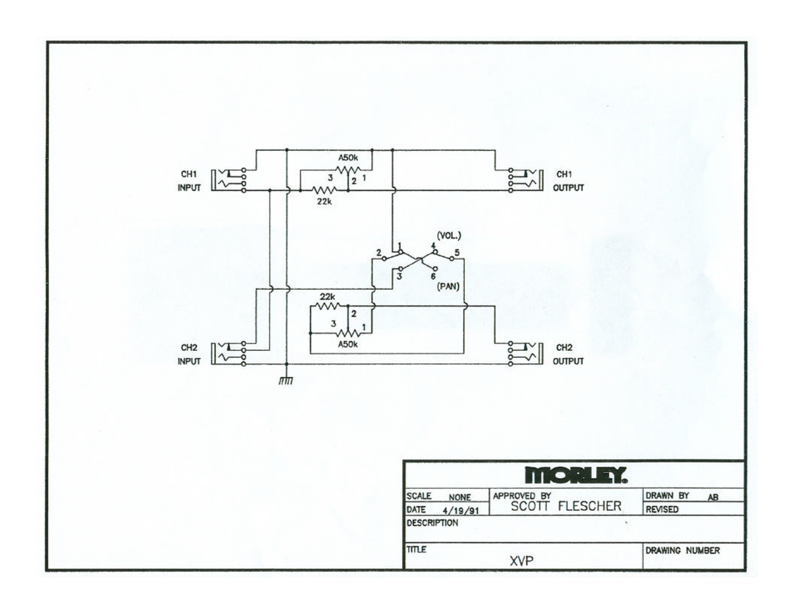 Morley pedals XVPES Schematics