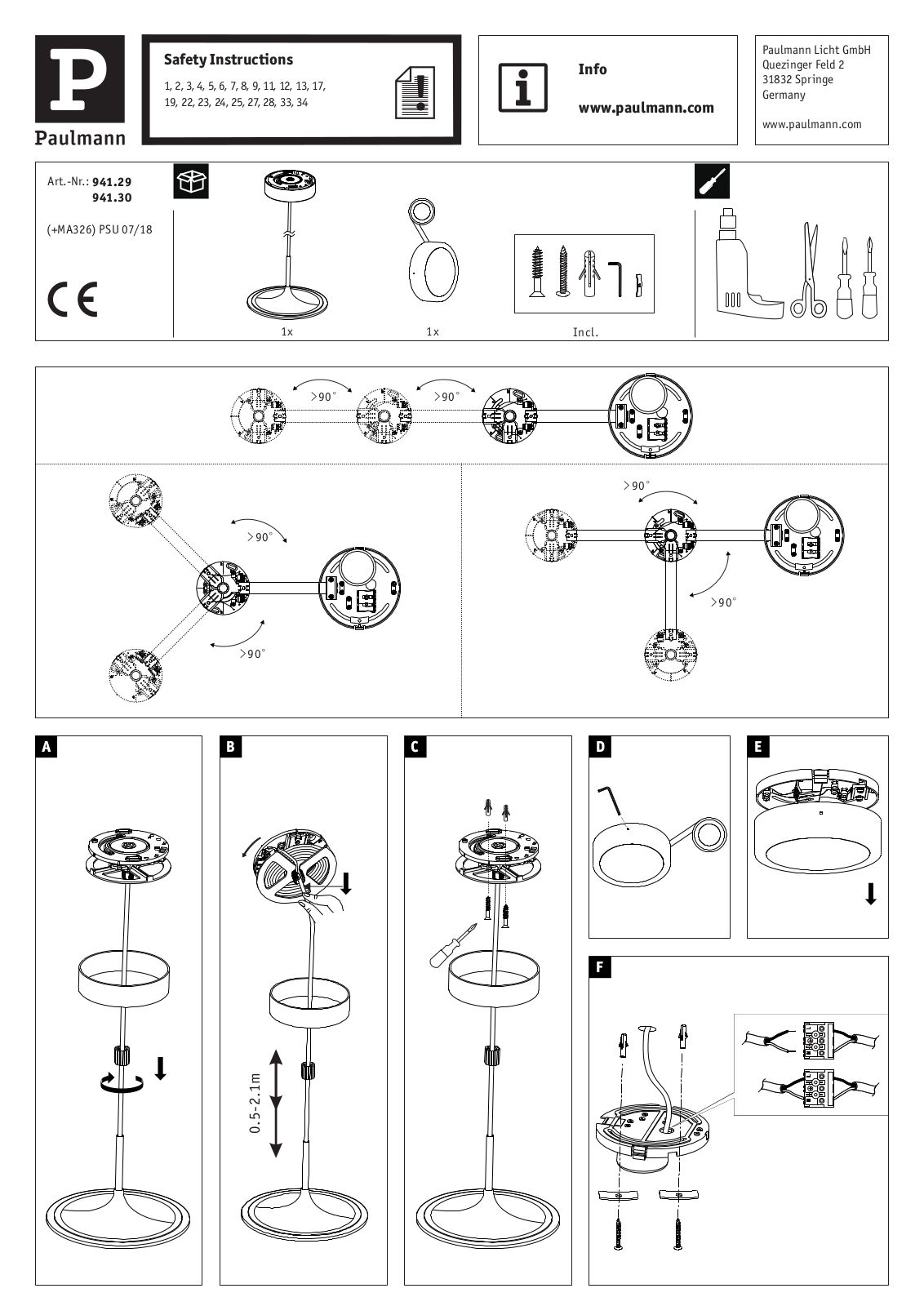 Paulmann 94129 Safety instructions - ManualMachine.com