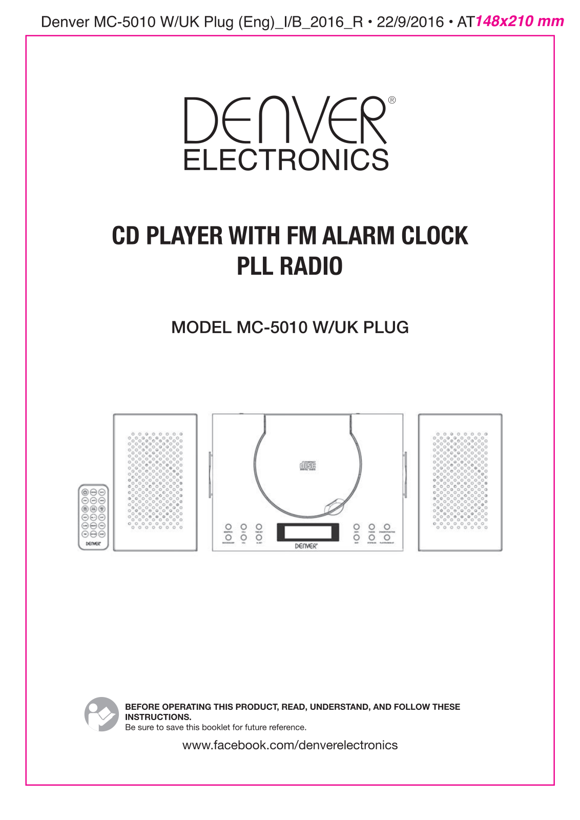 Denver MC-5010 W/UK PLUG User Guide