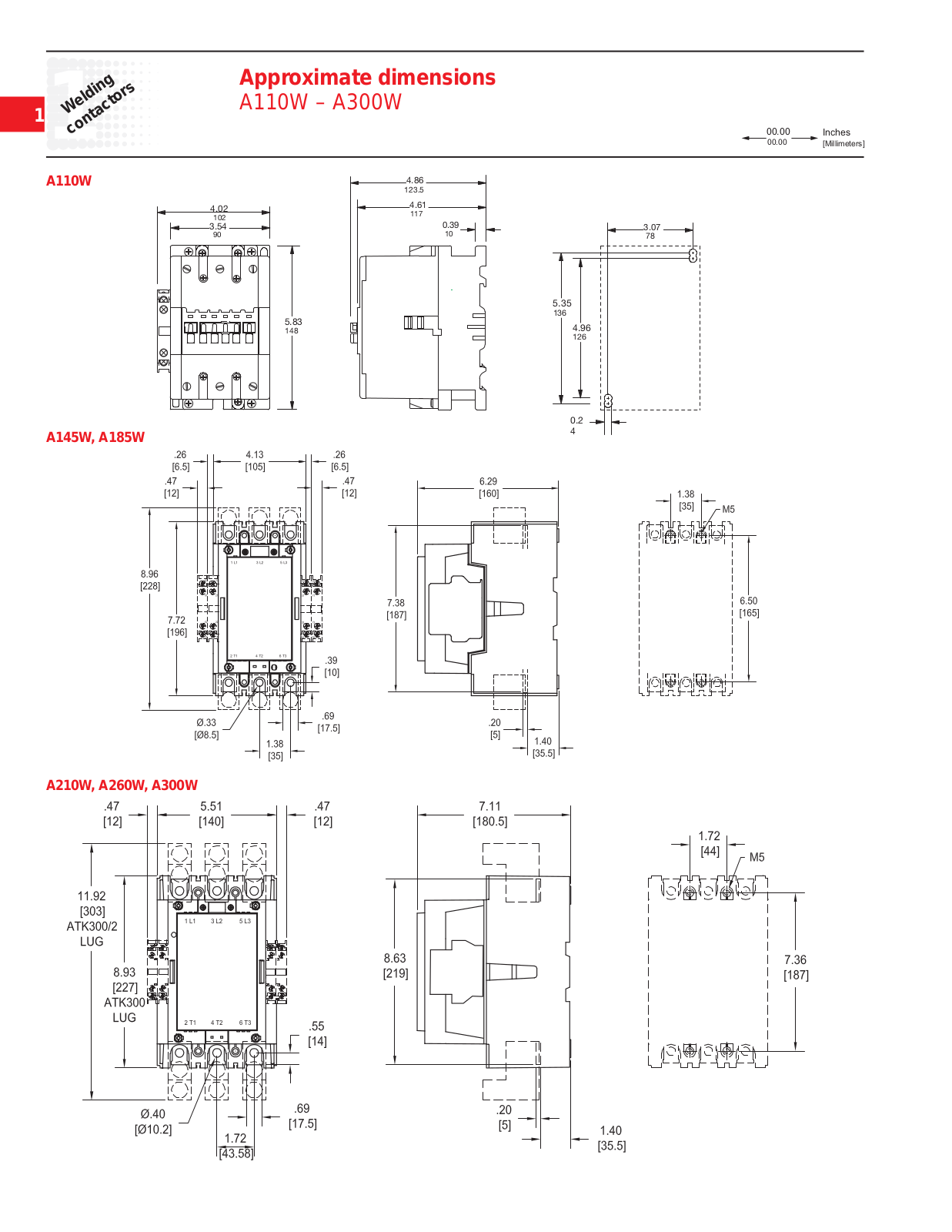 ABB Welding Contactors Dimensional Sheet