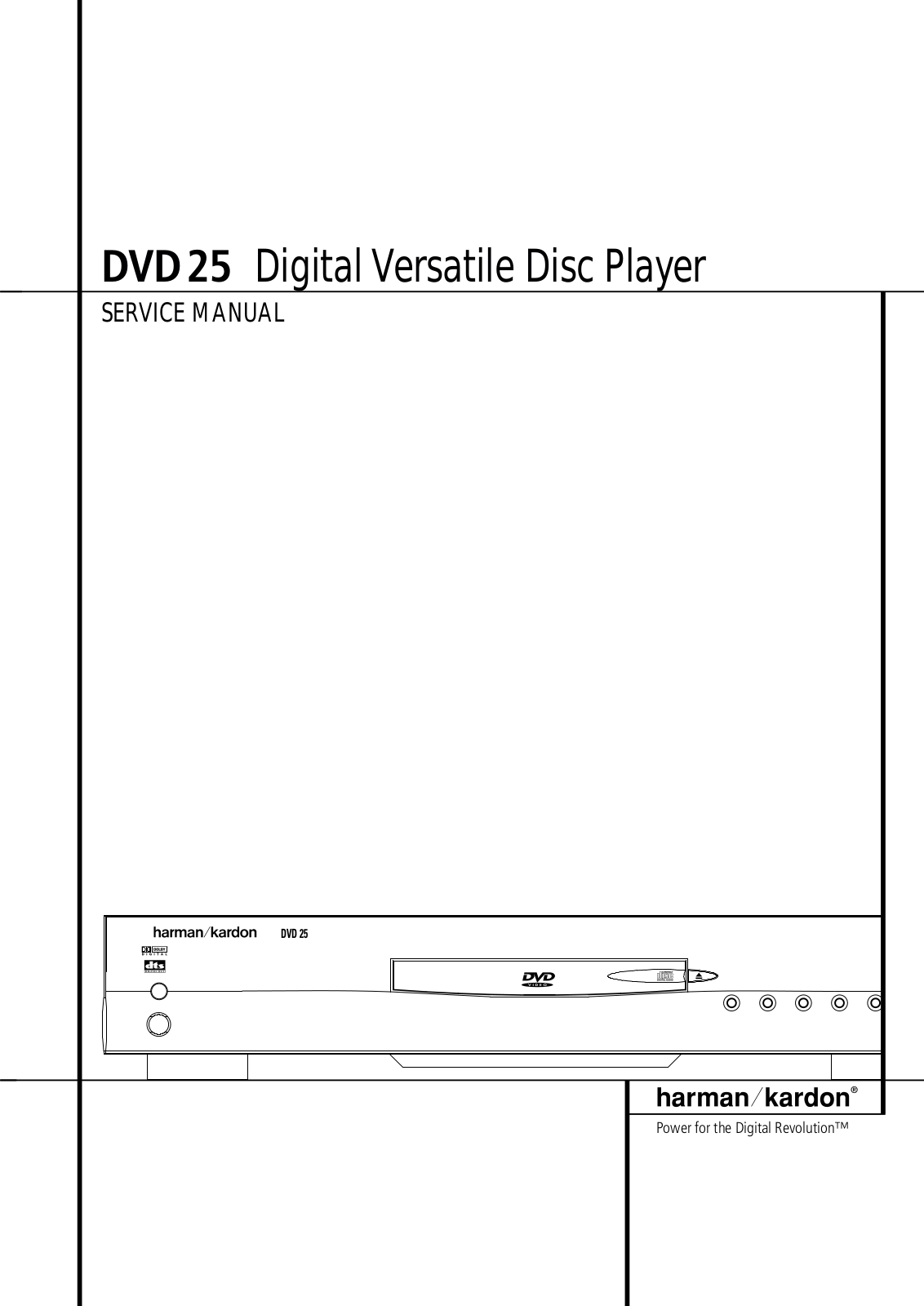 Harman Kardon DVD25 Service Manual