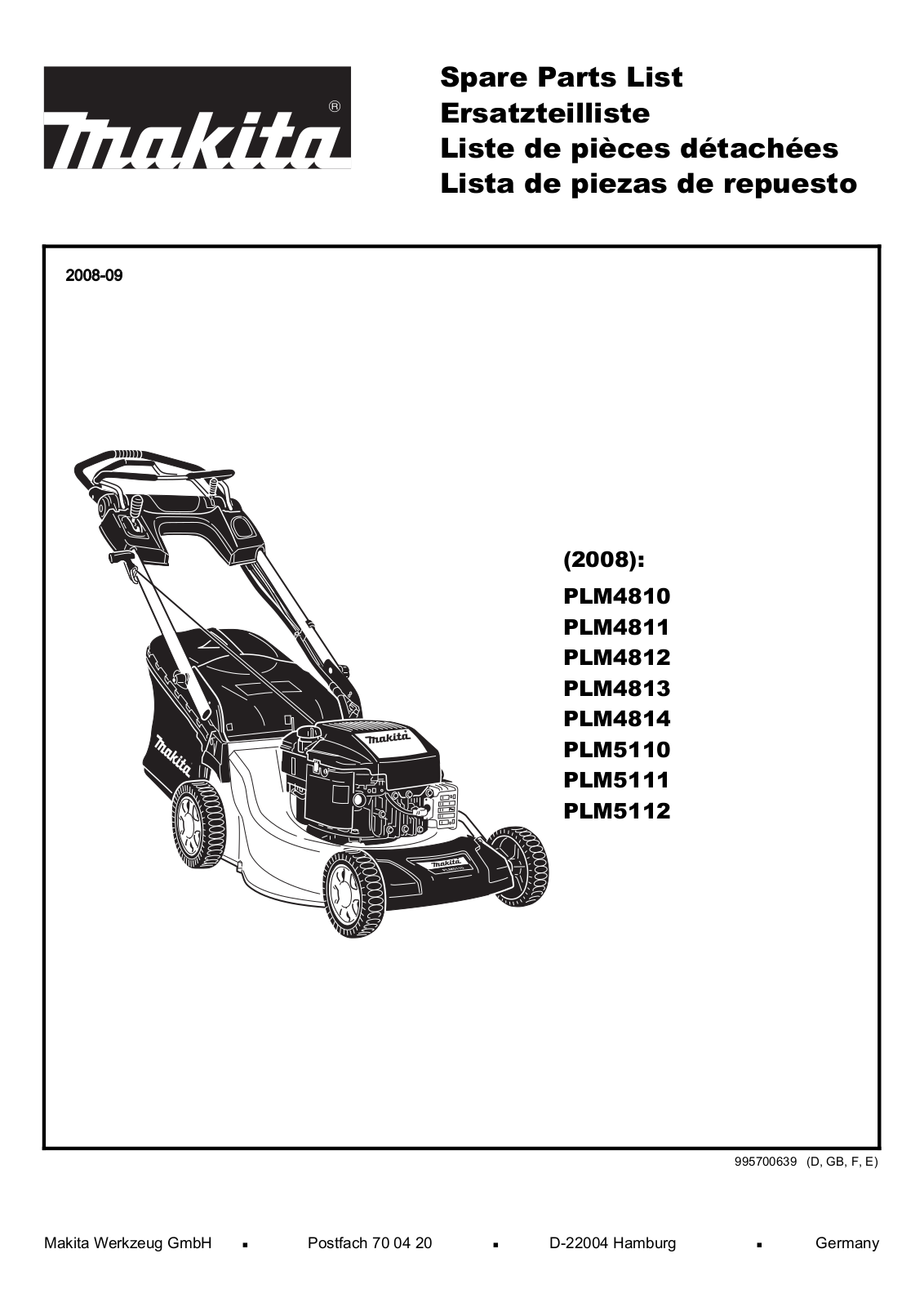 Makita PLM4810, PLM4814, PLM5110, PLM5111 User Manual