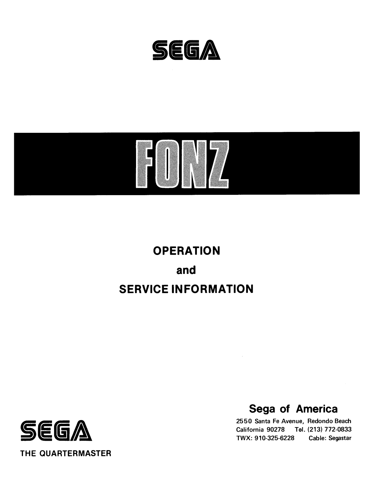 Sega Fonz User Guide