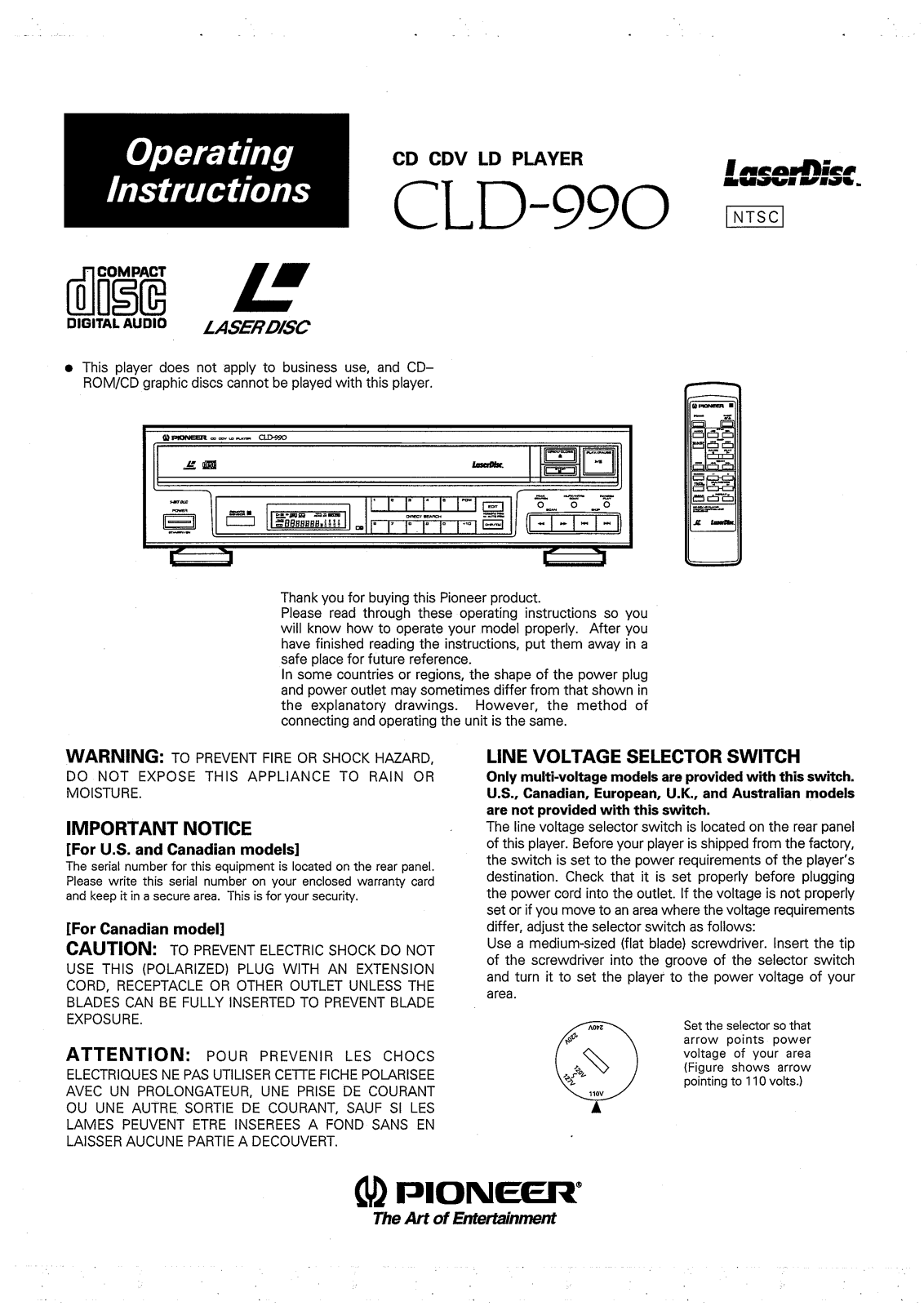 Pioneer CLD-990 User Manual