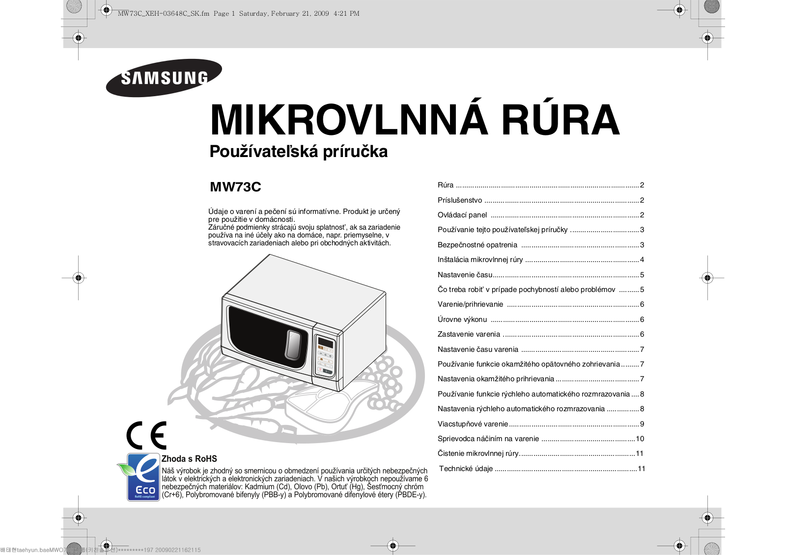 Samsung MW73C User Manual