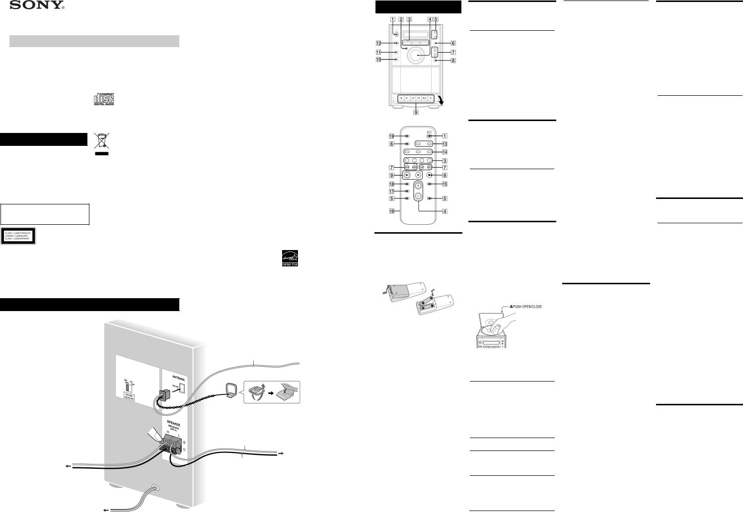 Sony CMT-EH12LIV, CMT-EH10 User Manual