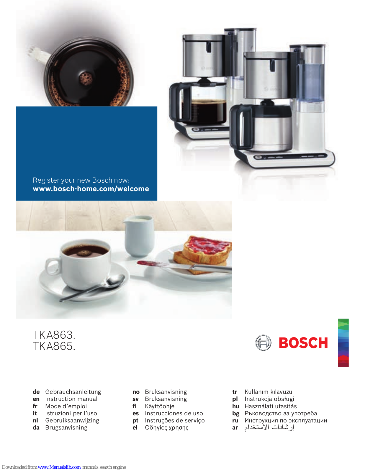 Bosch TKA863, TKA865 Instruction Manual