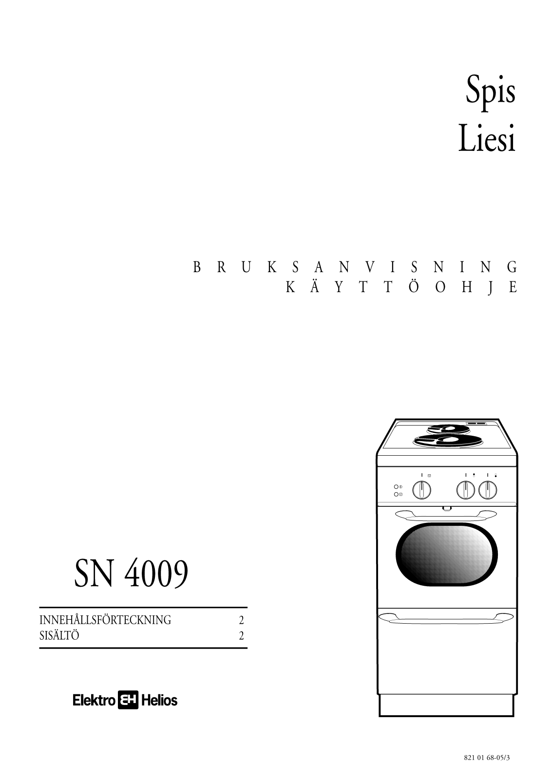 Elektro helios SN4009 User Manual